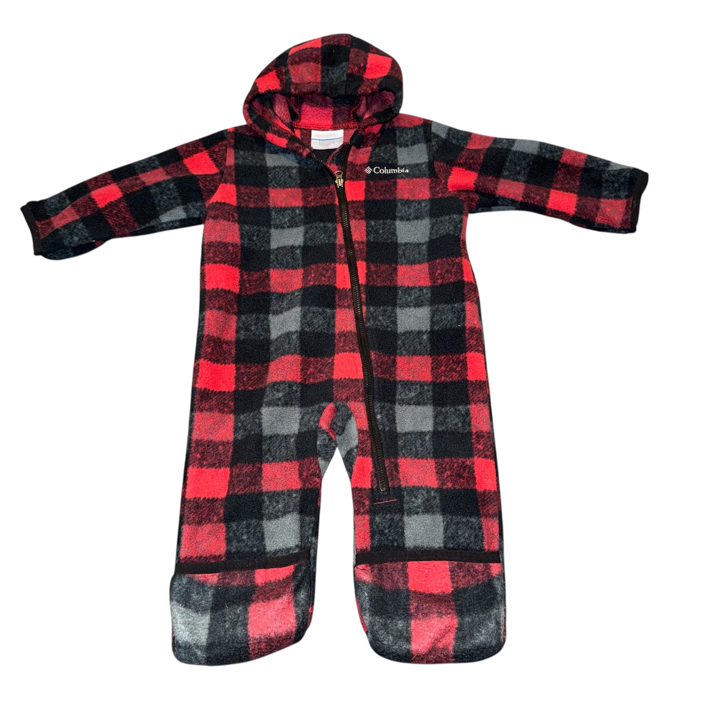 Columbia fleece suit 6-12 months baby bunting with fold-over mitts