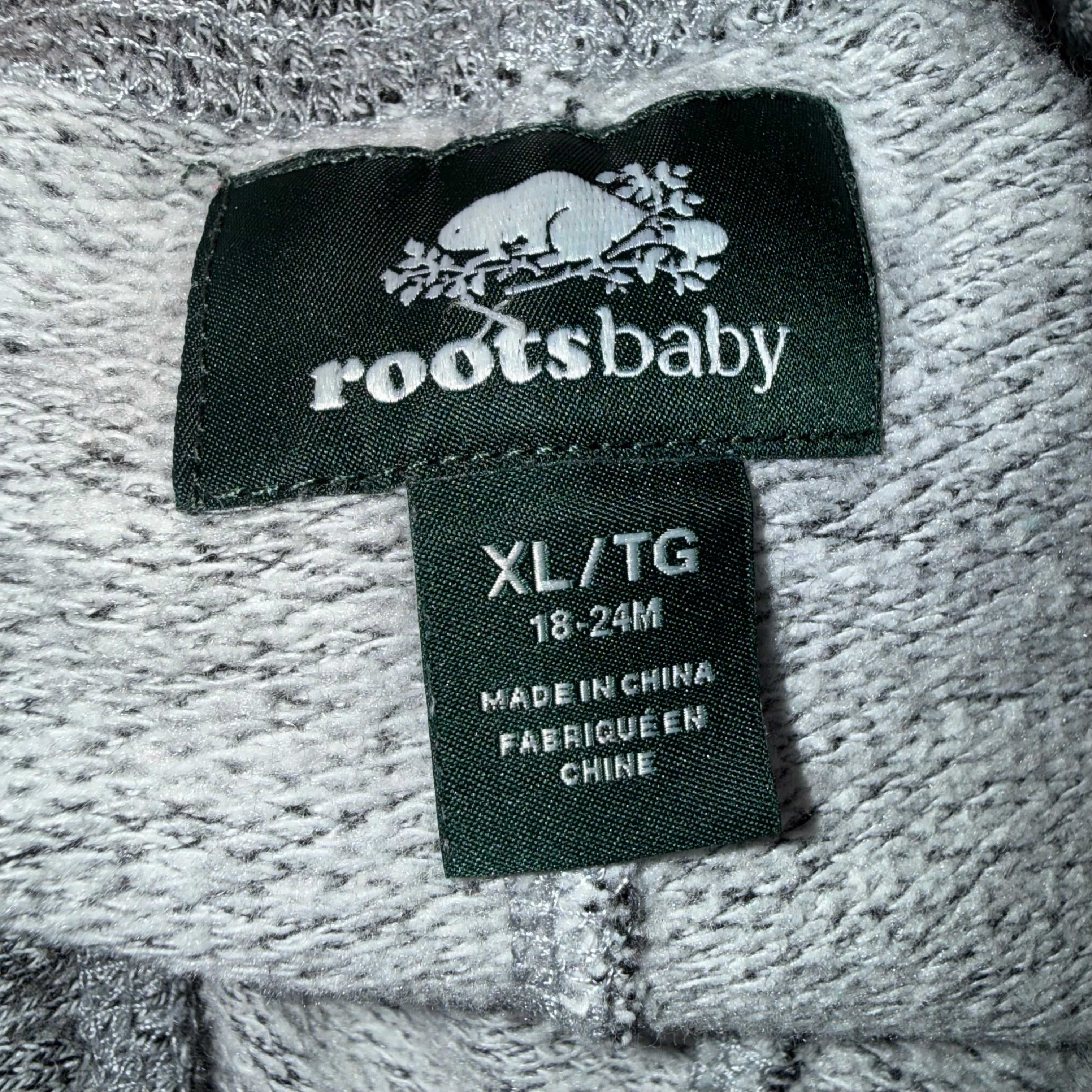 Roots sweatpants 18-24 months heather grey with iconic beaver logo