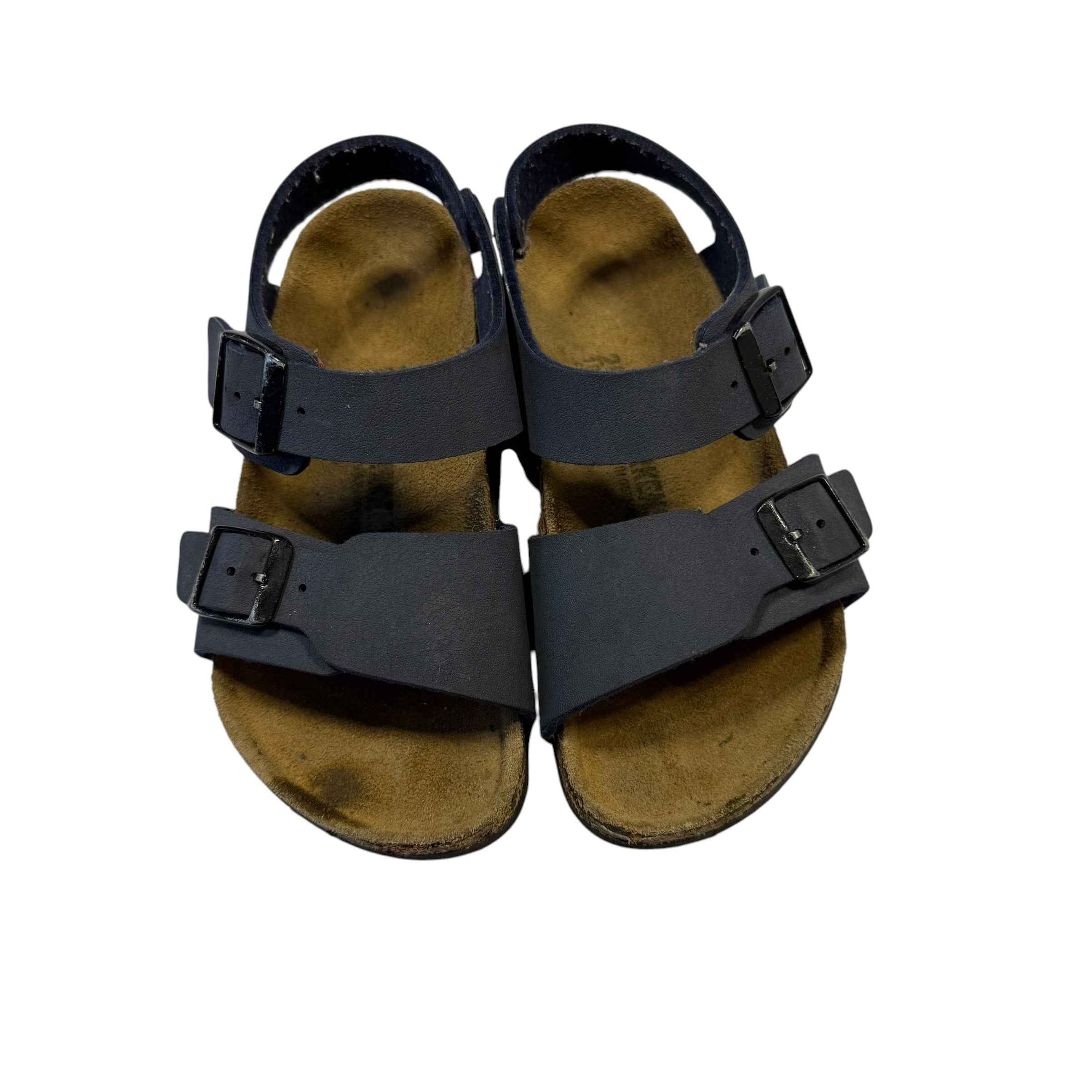 BIRKENSTOCK Kids Milano Essentials Birkibuc Ankle-Strap Sandal - Navy Blue, Size 11 Little Kids (EU 29) - Ready Kids Canada