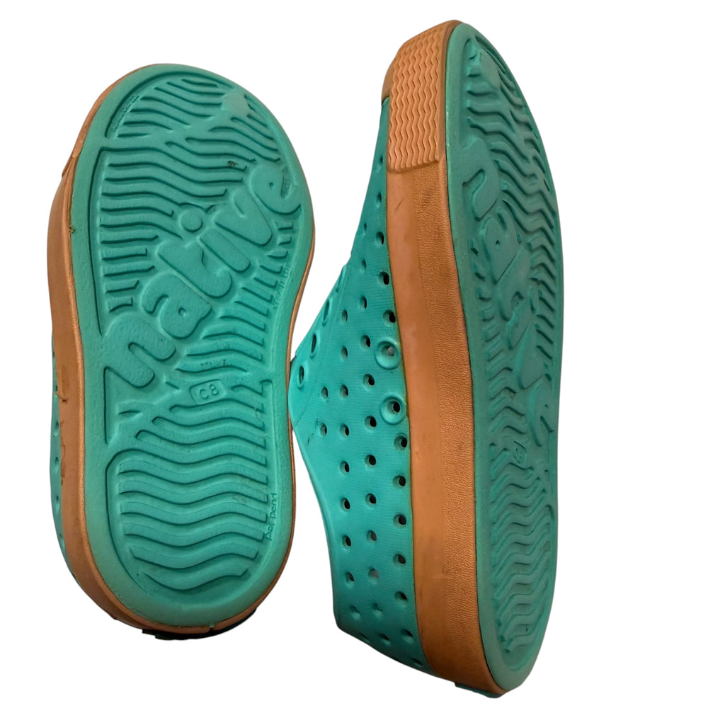 Native Jefferson Teal Sandals Shoes Size 8 Little Kid - Ready Kids Canada
