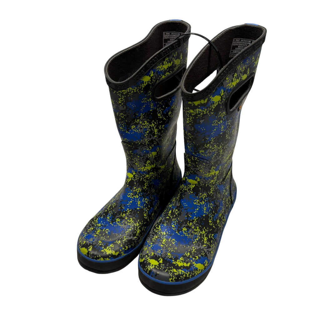 Bogs Kids' Micro Camo Rain Boots in Blue Multi (Big Kid Size 4) - Ready Kids Canada