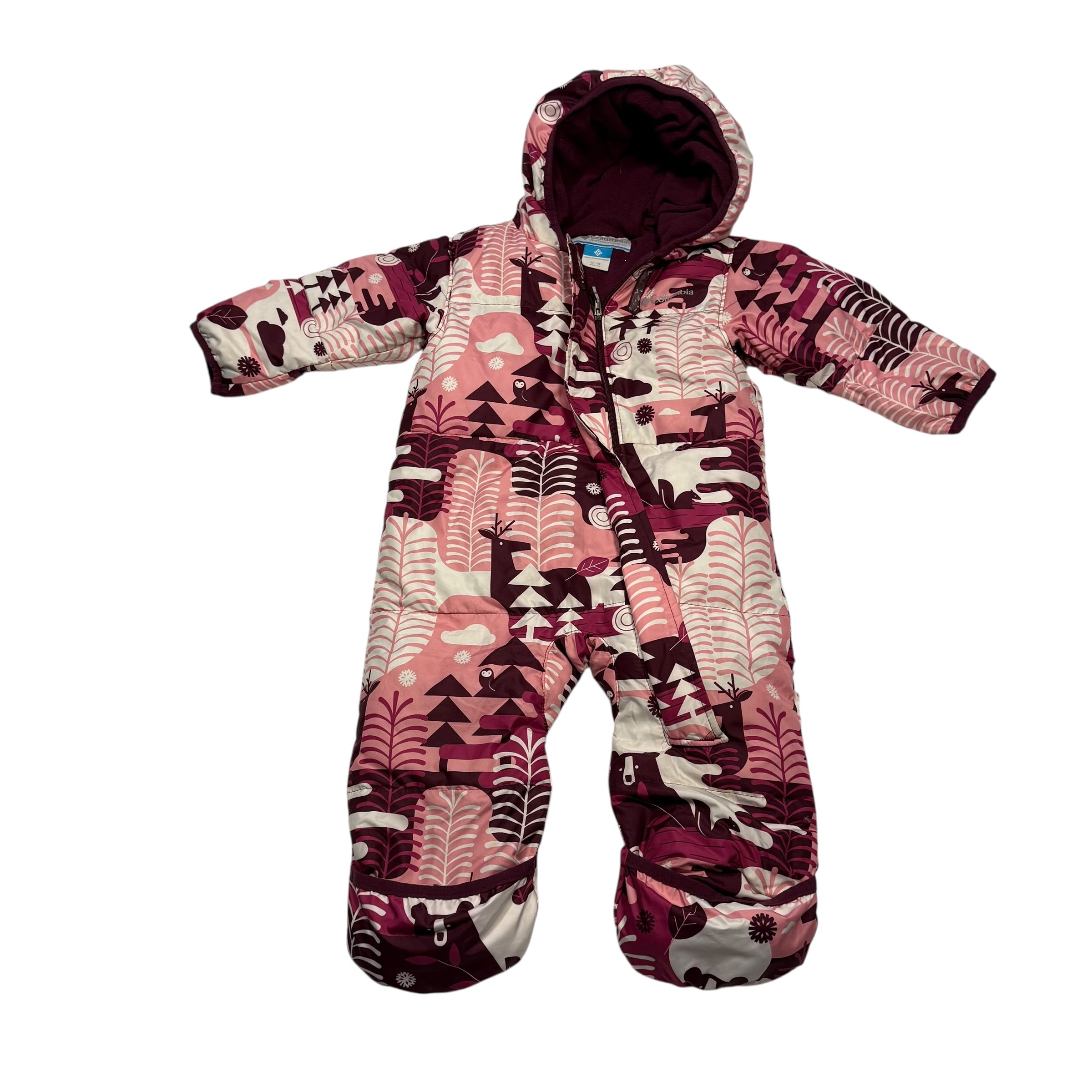 Columbia 12-18 Month Down Snowsuit With Fold Over Hands And Feet