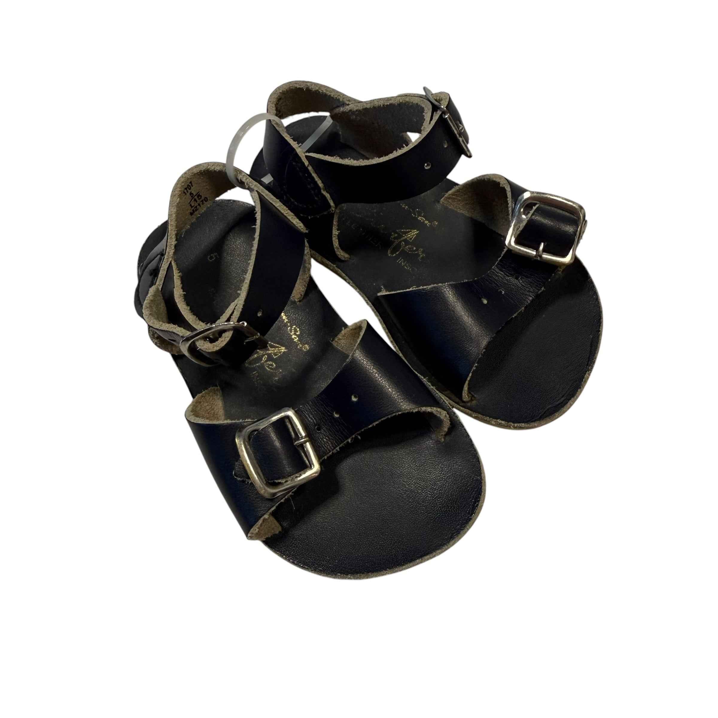 Salt Water Sandals Sun-San Surfer Leather Sandals - Navy Blue - Little Kid Size 5