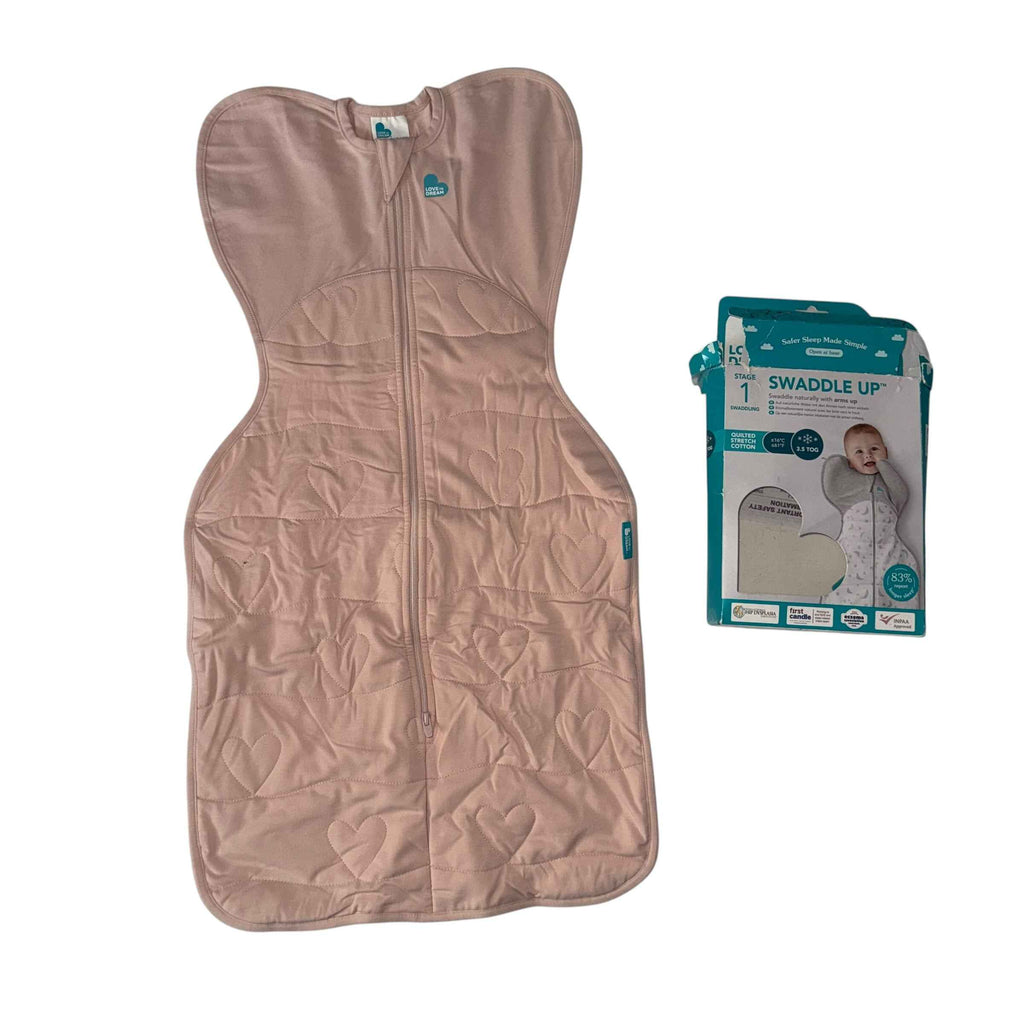 Love to Dream Swaddle Up Extra Warm Sleep Sack – Blush Pink Heart Quilting (Medium, 3.5 TOG) - Ready Kids Canada