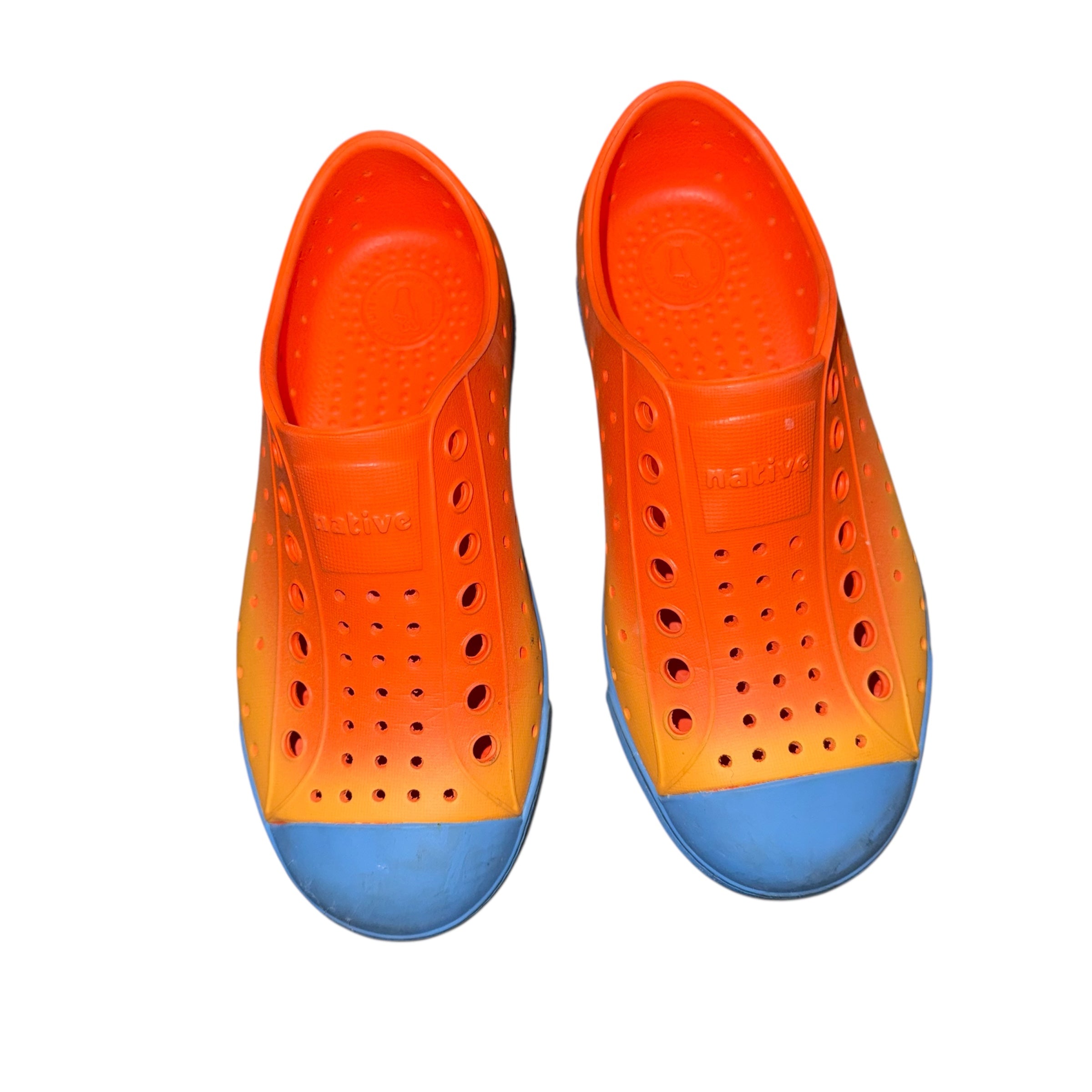 Native Jefferson Sugarlite ombre little kid 11 LaFlame orange blue sandals