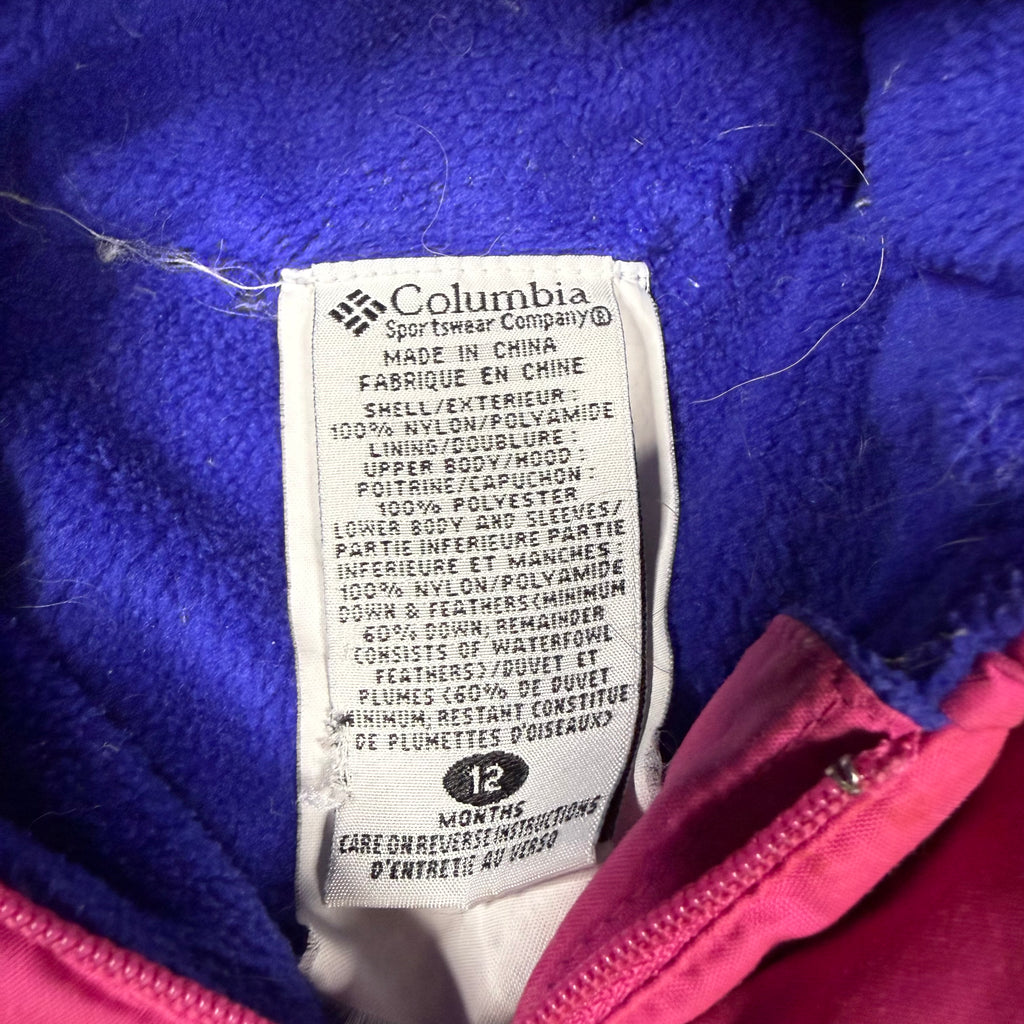 Columbia Infant Snuggly Bunny Down Bunting Snowsuit Size 12 Months Pink - Ready Kids Canada