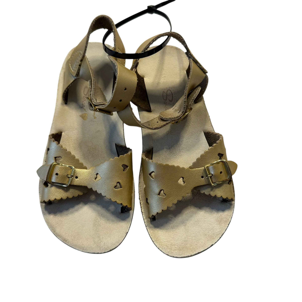 Salt Water Sandals by Hoy Shoe Sweetheart Gold Size 11 Little Kid - Ready Kids Canada