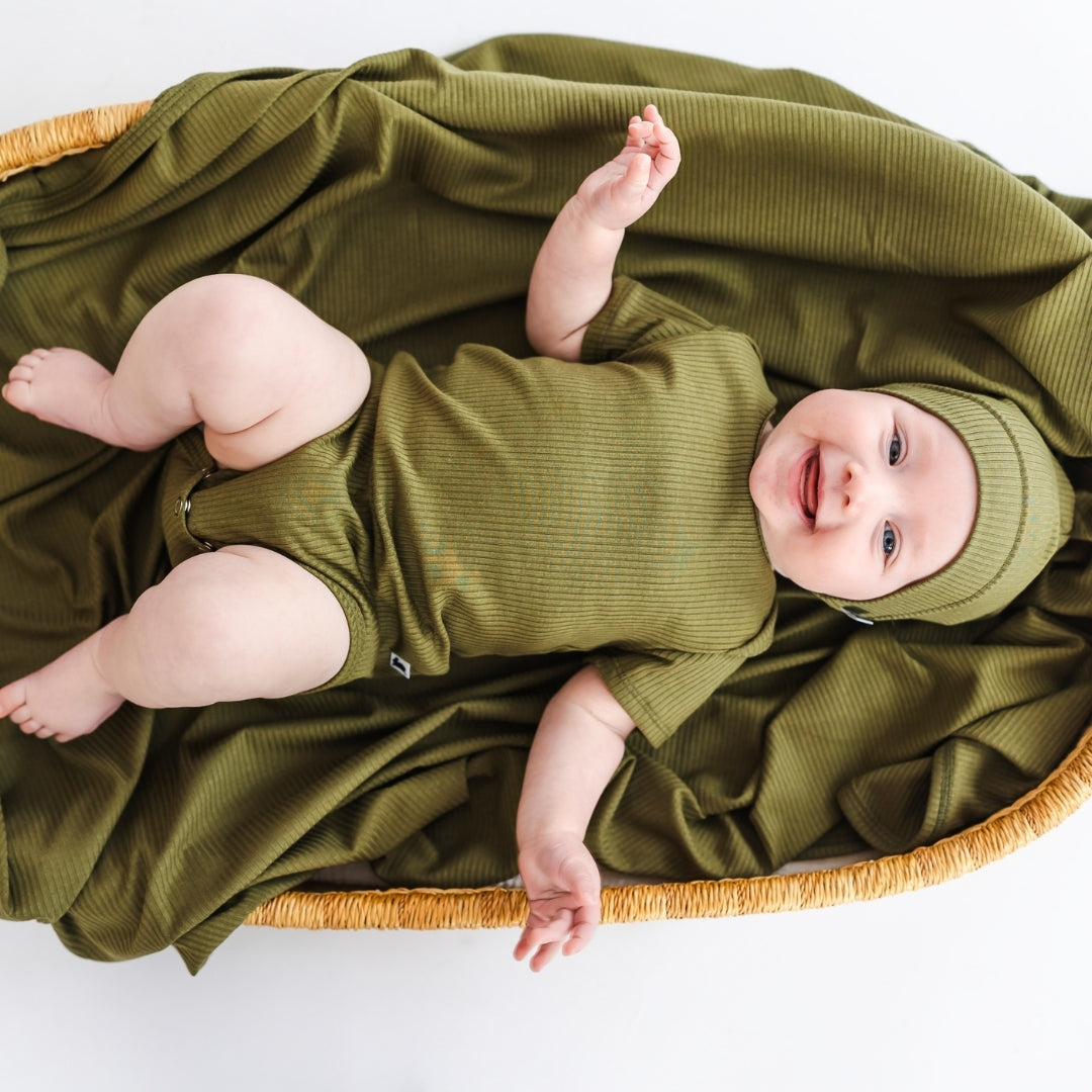 Bamboo Baby Capsule Gift Box | Olive Rib - Ready Kids Canada