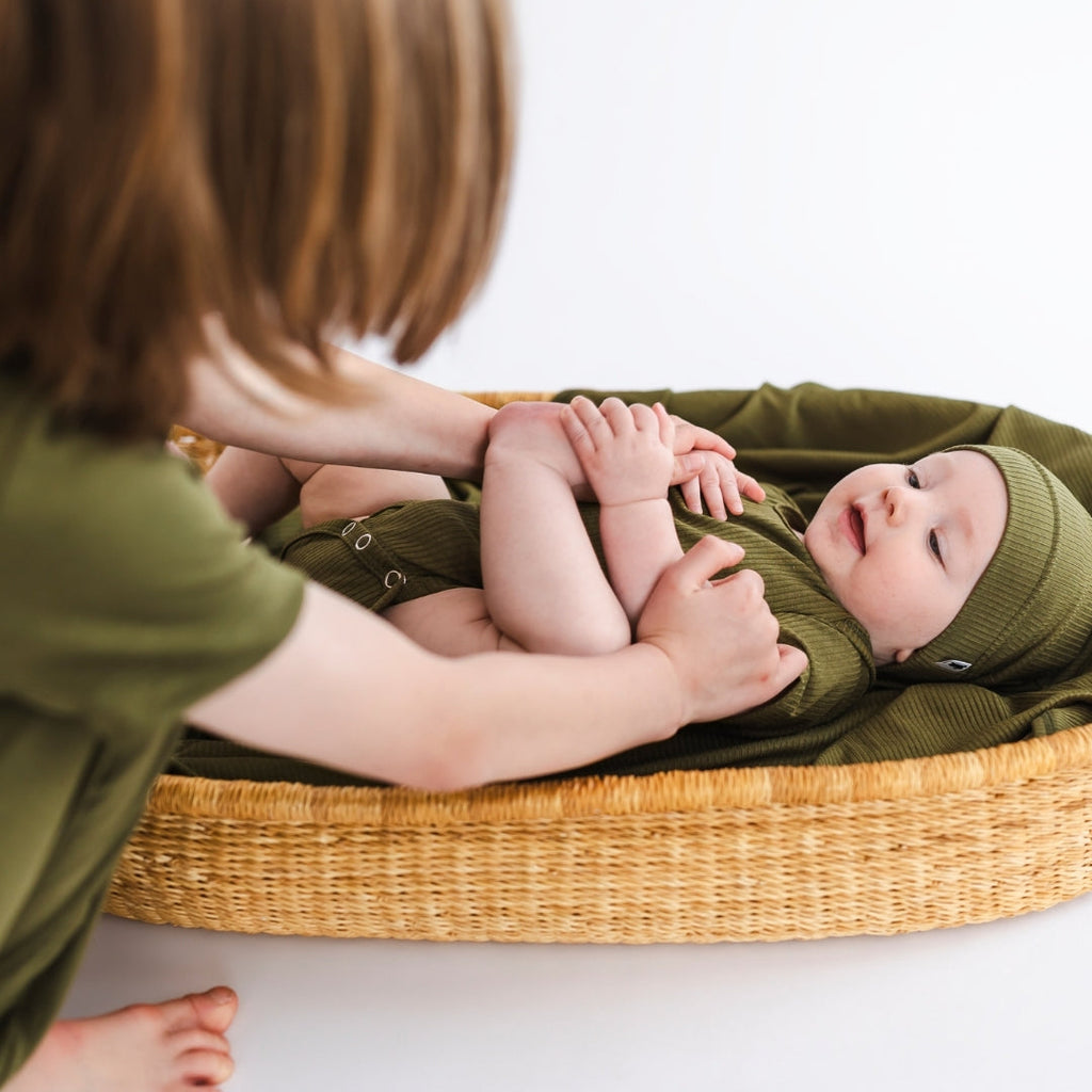 Bamboo Baby Capsule Gift Box | Olive Rib - Ready Kids Canada