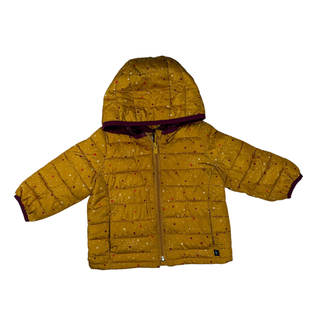Baby Gap ColdControl Puffer Jacket - Mustard Star Print - 12-18 Months - Ready Kids Canada