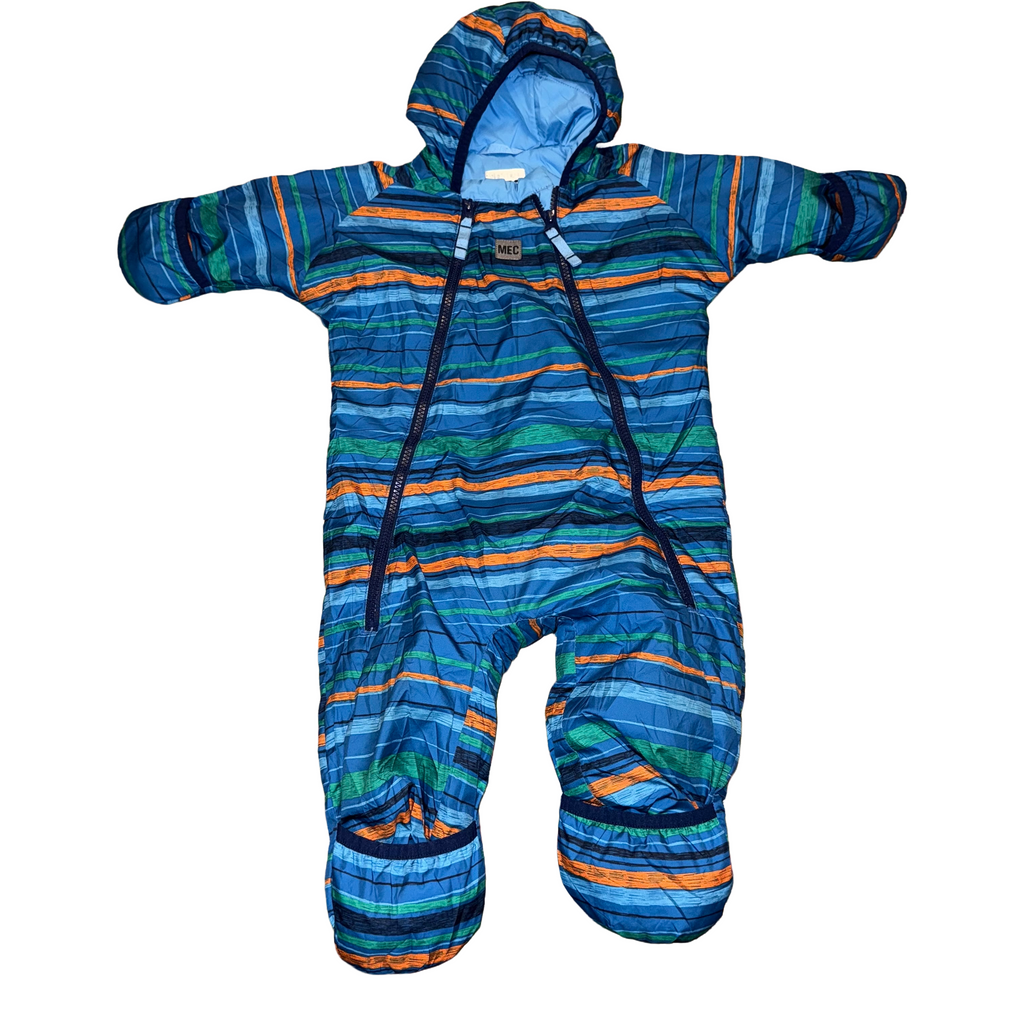 MEC 12 month cocoon bunting suit insulated with fold-over mitts and booties