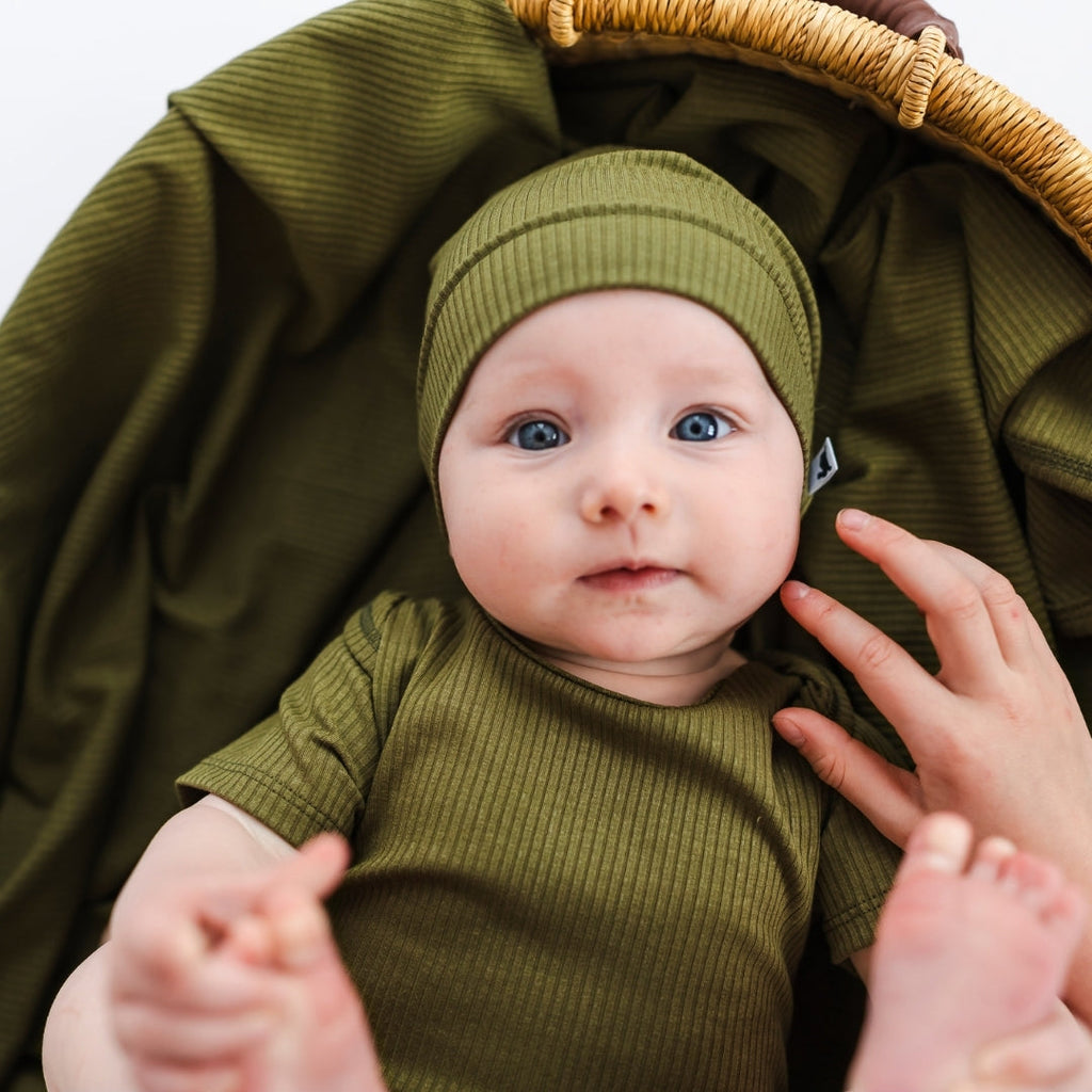 Bamboo Baby Capsule Gift Box | Olive Rib - Ready Kids Canada