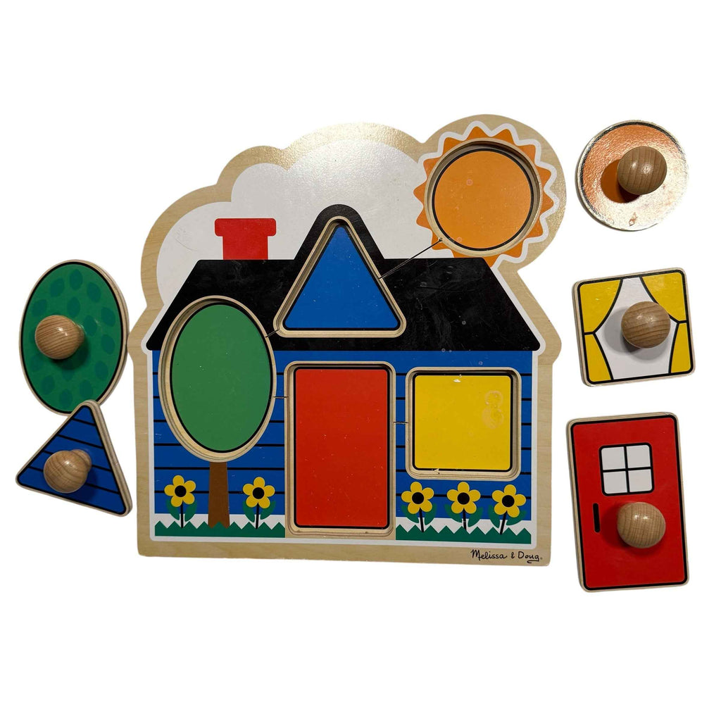 Mellisa & Doug Chunky Knob Wooden Puzzle House Shapes
