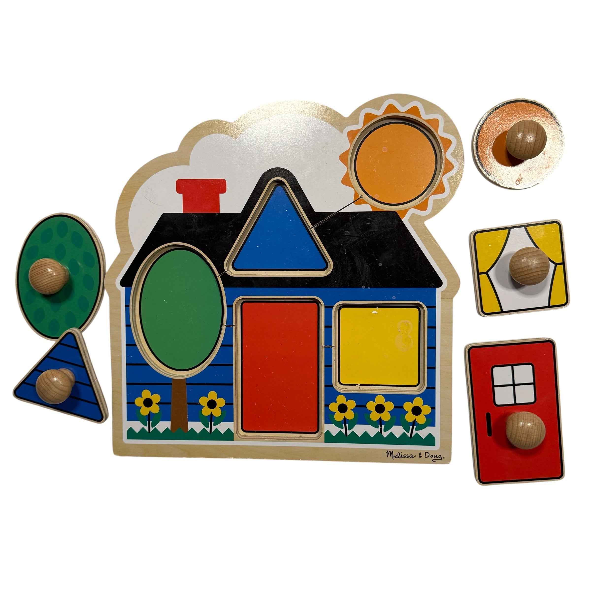 Mellisa & Doug Chunky Knob Wooden Puzzle House Shapes