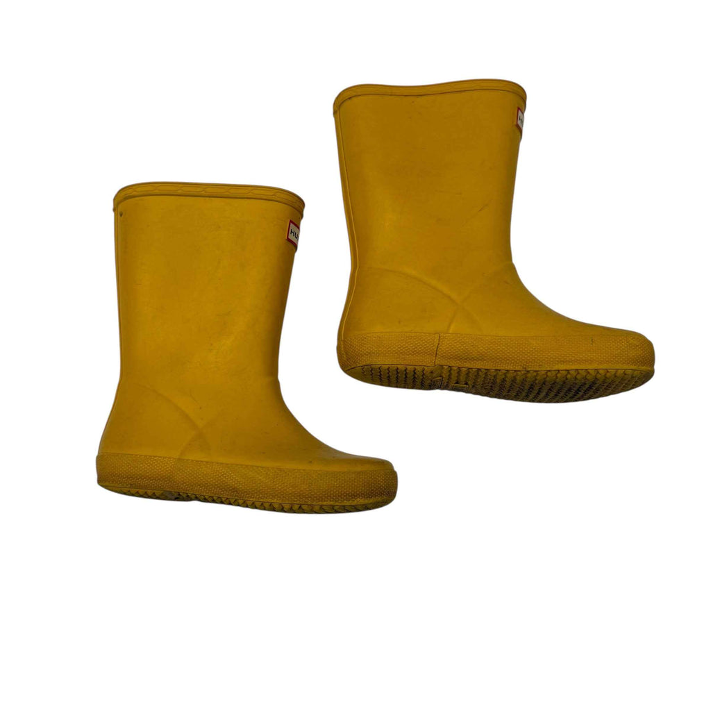 Hunter Yellow Short First Classic Rain Boots Size 1 Boys, 13 Girls Yellow