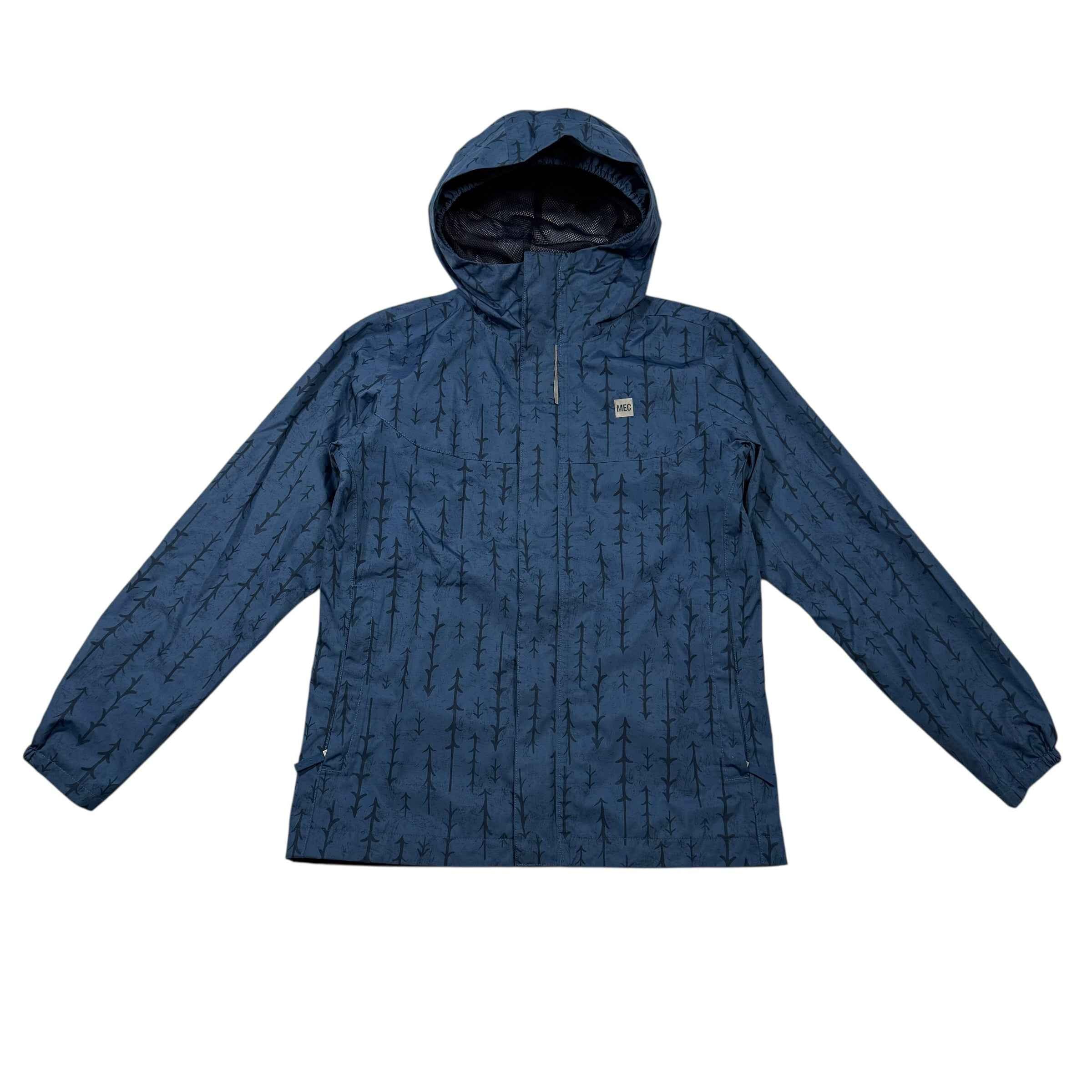 MEC Mountain Equipment Company Size 12 Blue Rain Jacket Mesh Lined