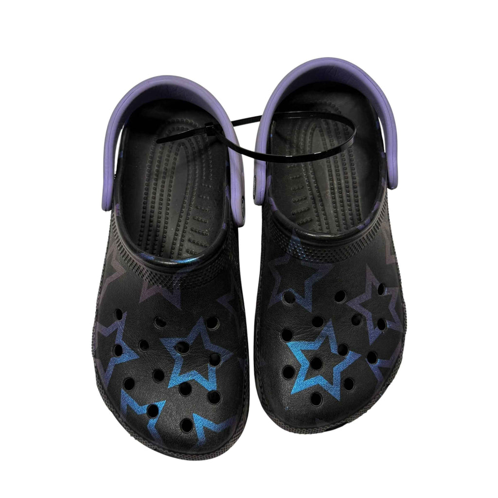 Crocs Black Purple Blue Star Clogs J 5 - Ready Kids Canada