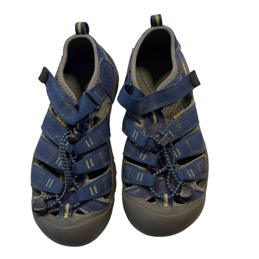KEEN Kids Newport H2 Waterproof Hiking Sport Sandals - Magnet Gray & Brilliant Blue - Size US 3 Big Kid - Ready Kids Canada