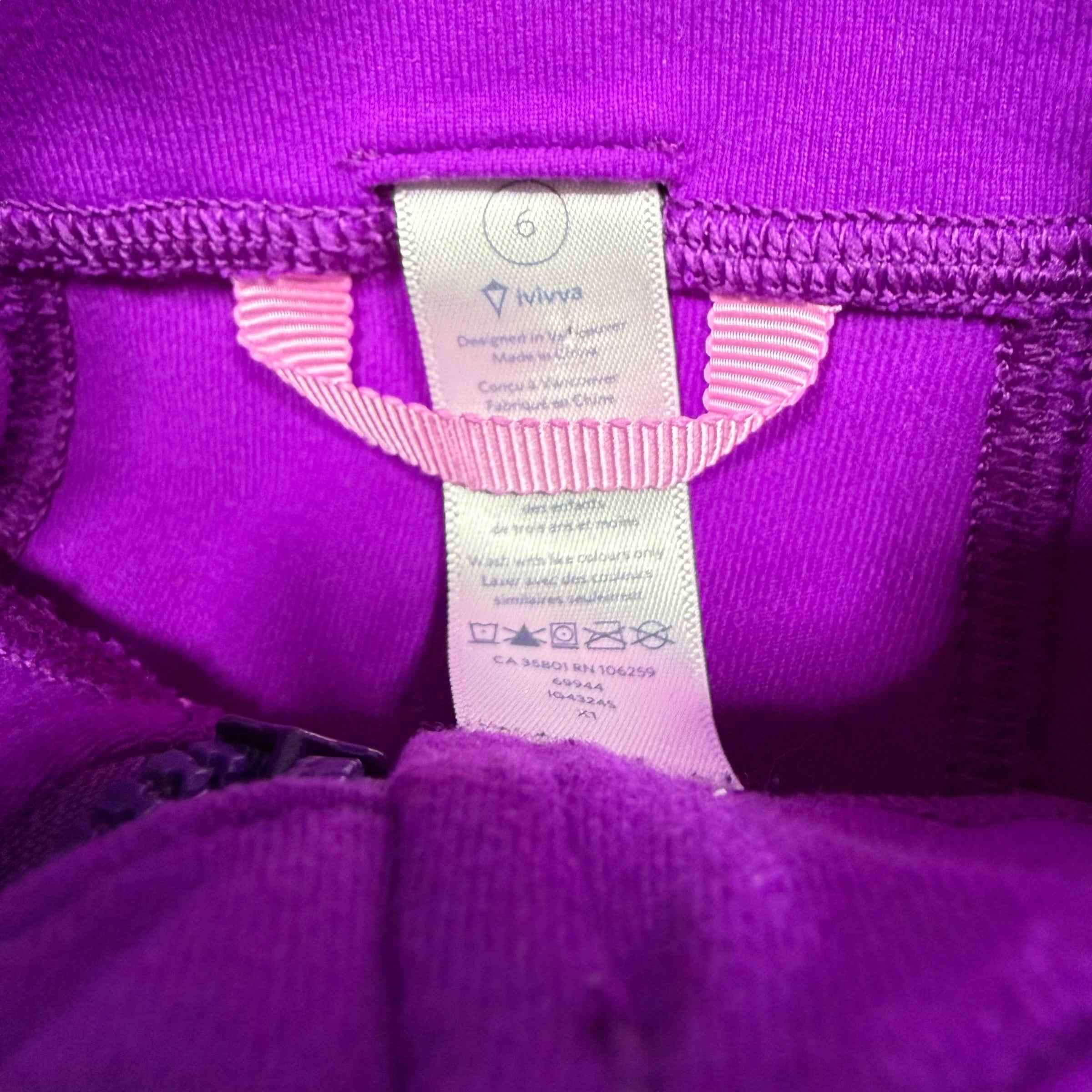 Ivivva Purple Full-Zip Jacket Size 6 - Ready Kids Canada