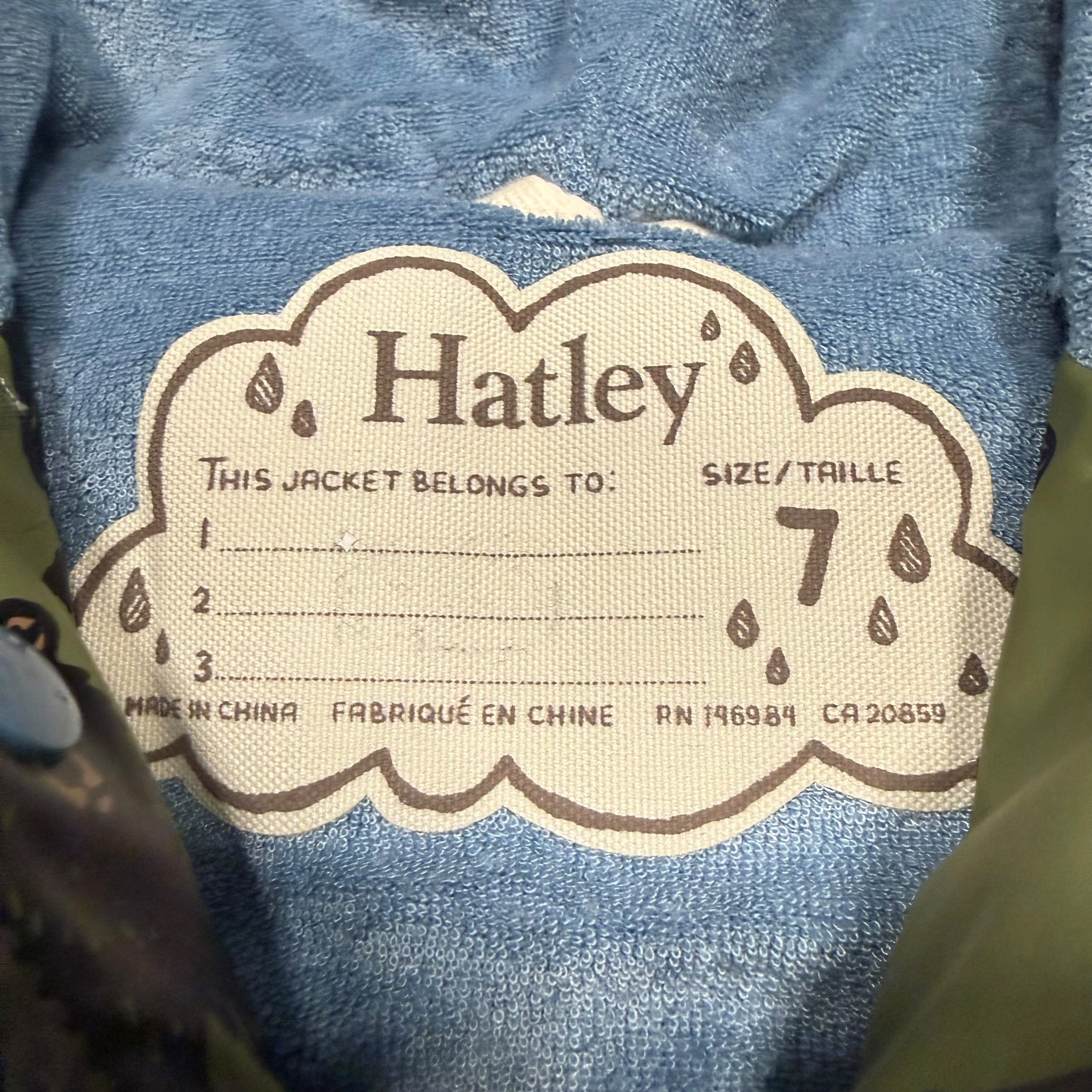 Hatley Kids Size 7 Lined Rain Jacket Bears - Ready Kids Canada
