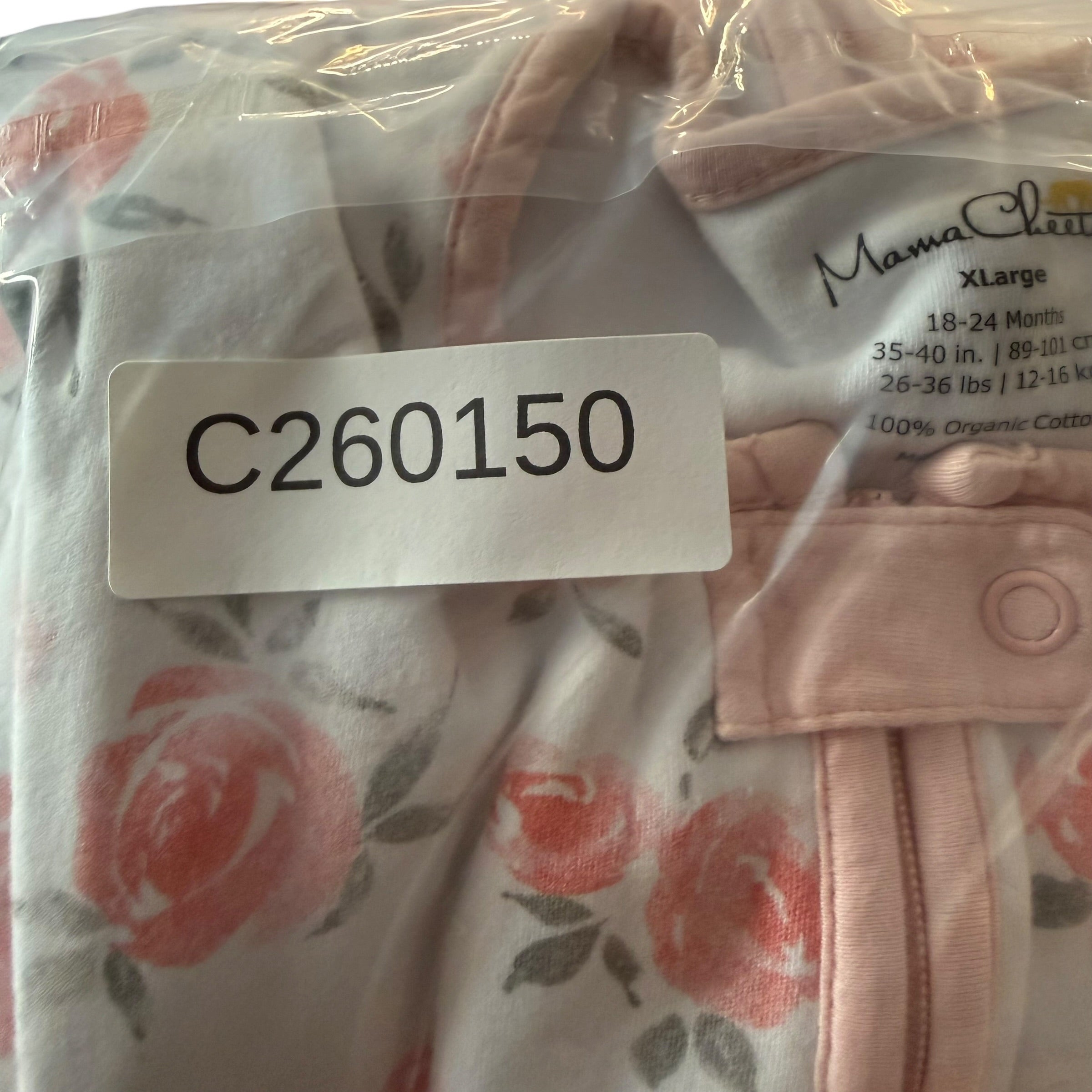 Mama Cheetah XLarge 18-24 Months white floral rose sleep sack 2.5 TOG - Ready Kids Canada