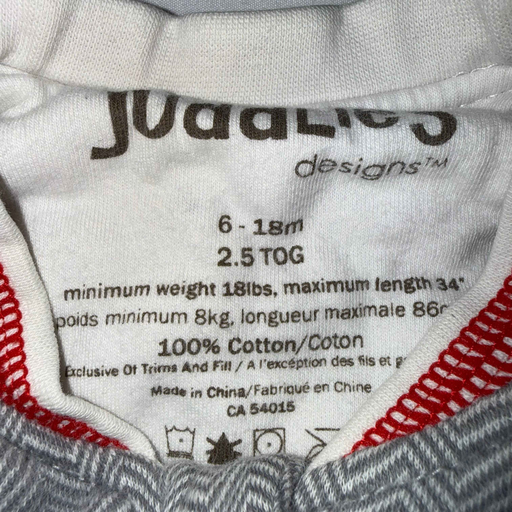 Juddlies Designs Cottage Collection Dream Sleep Sack – Gray Herringbone (6-18 Months, 2.5 TOG) - Ready Kids Canada
