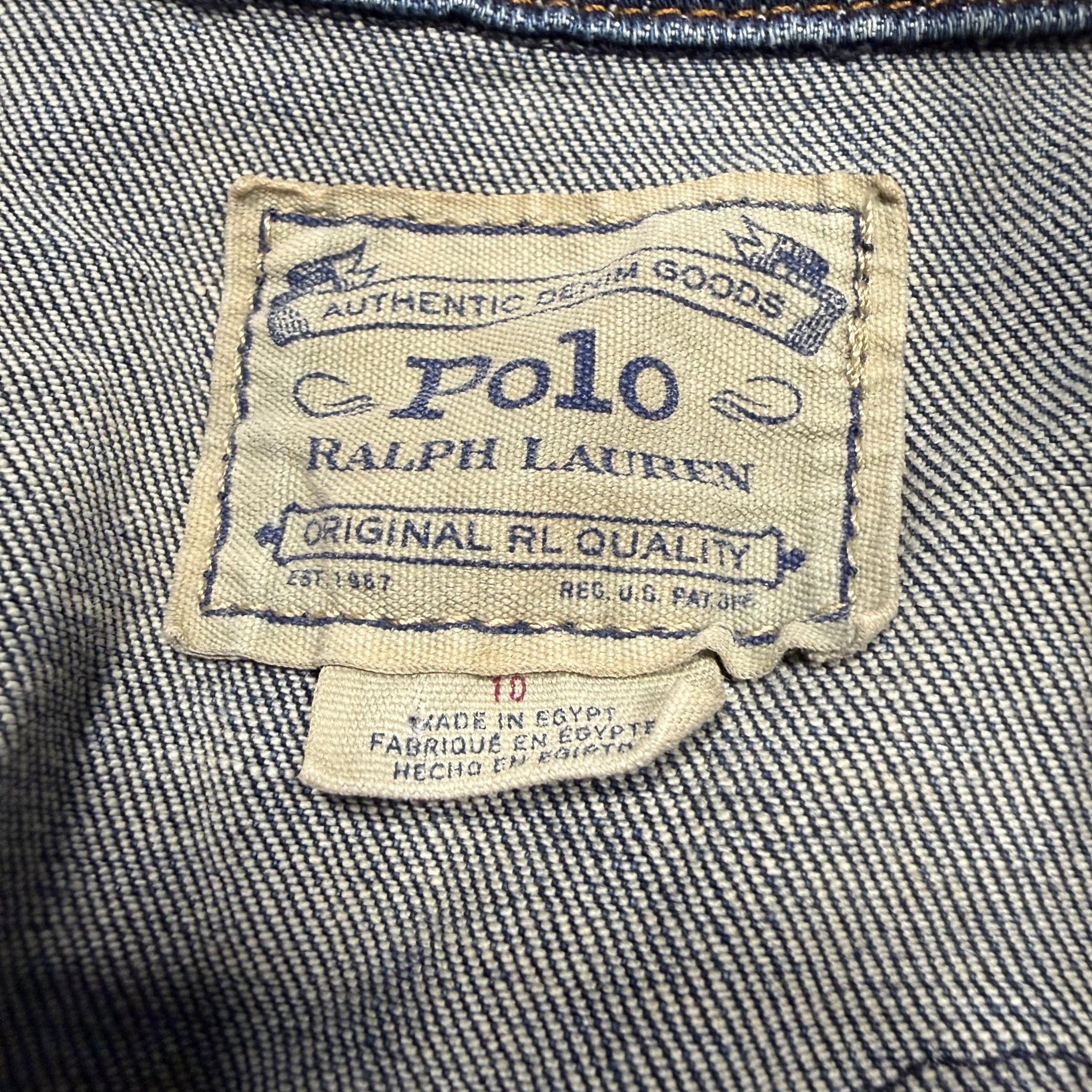 Polo Ralph Lauren Vintage Patches Jean Jacket Youth Medium 8-10