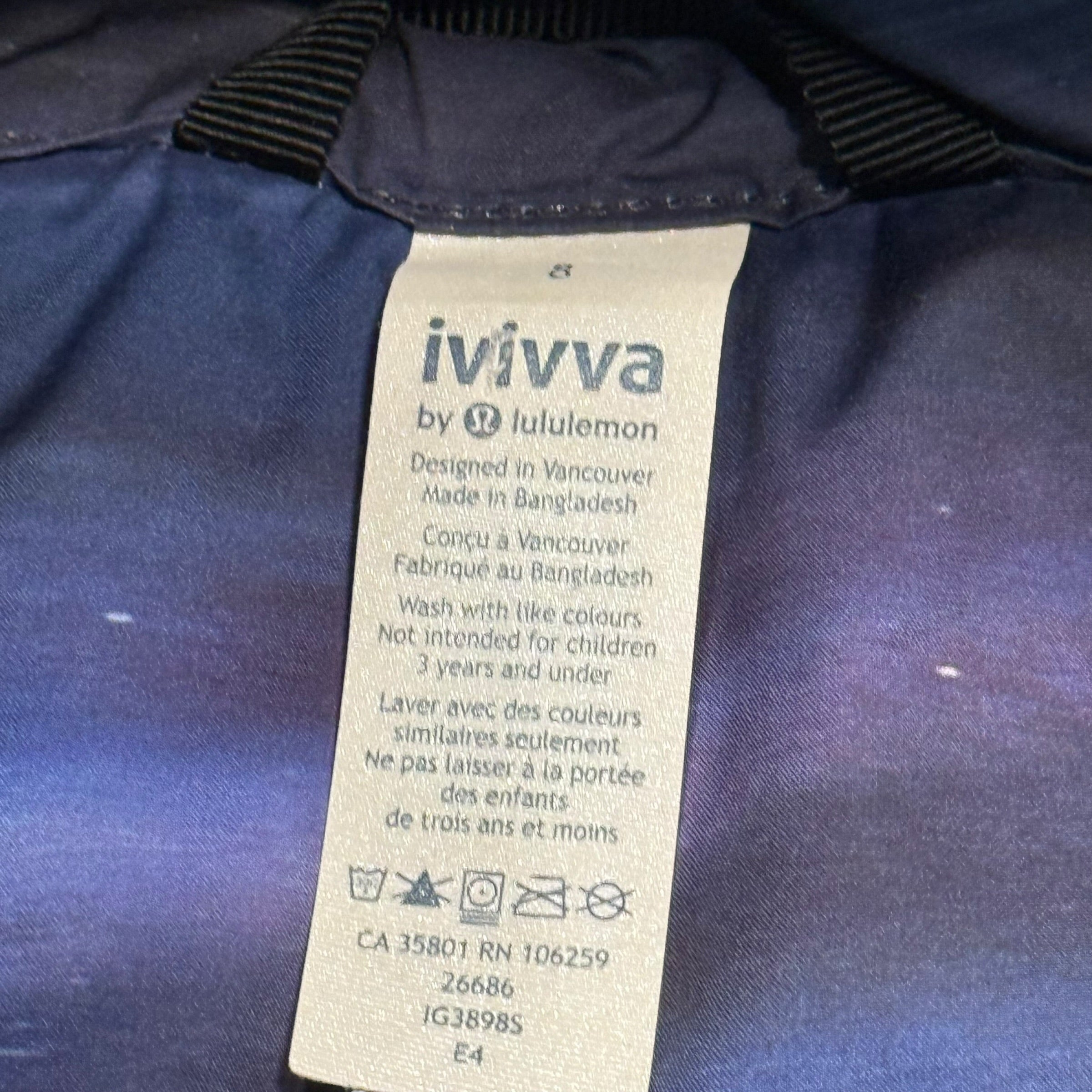 Ivivva Girls Size 8 Puffer Coat Jacket by Lululemon