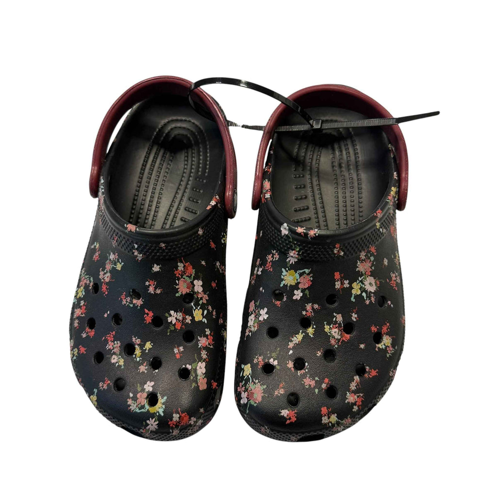 Crocs Kids' Classic Ditsy Floral Waterproof Clogs - Black - Size J3 Big Kid - Ready Kids Canada