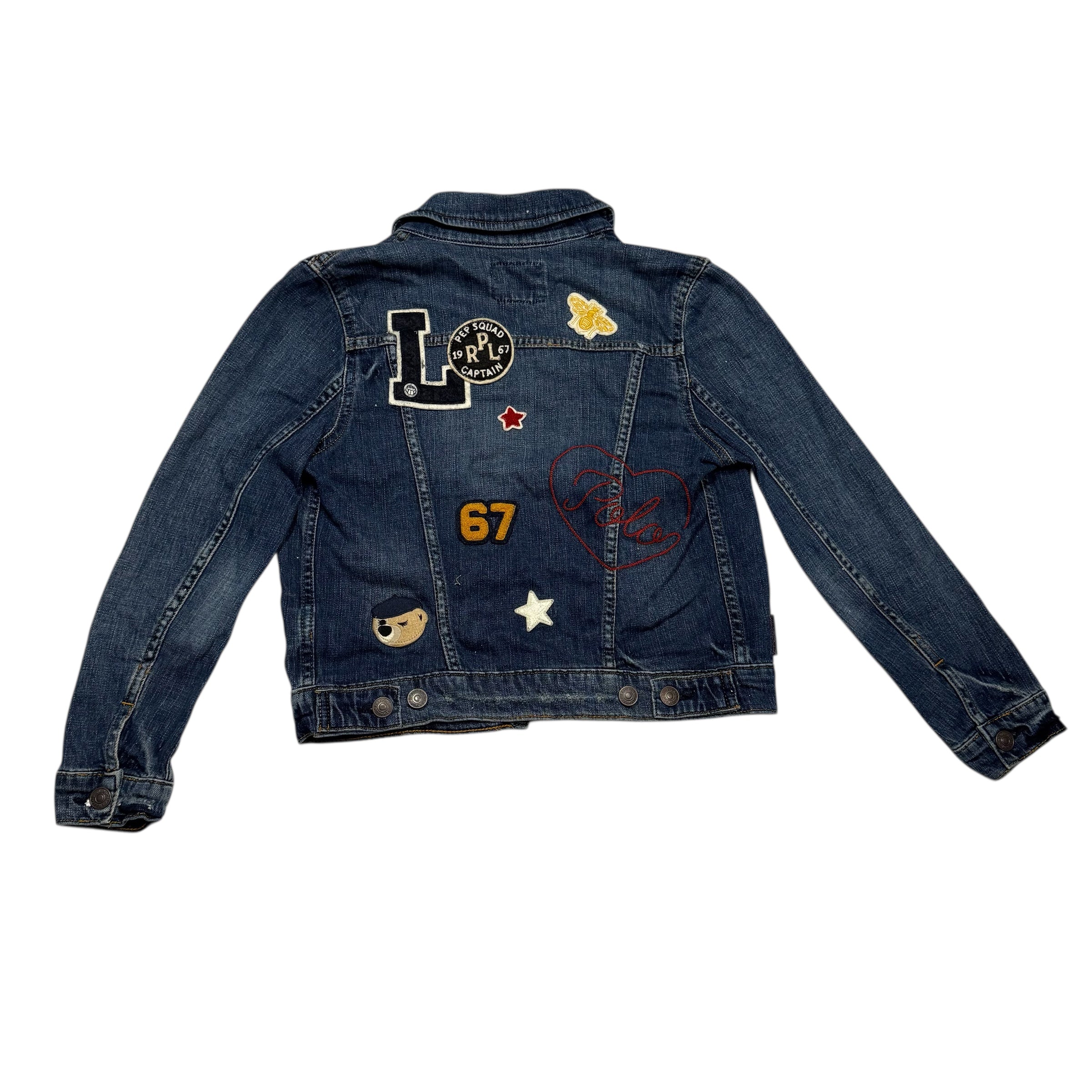 Polo Ralph Lauren Vintage Patches Jean Jacket Youth Medium 8-10