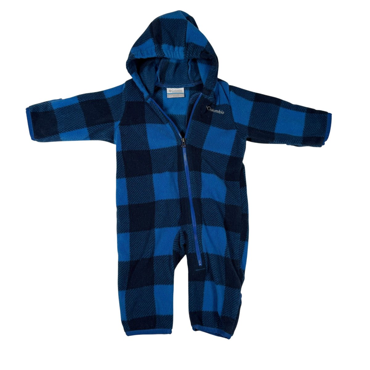 Columbia Baby Fleece Bunting - Blue Buffalo Plaid - Size 3-6 Months - Ready Kids Canada