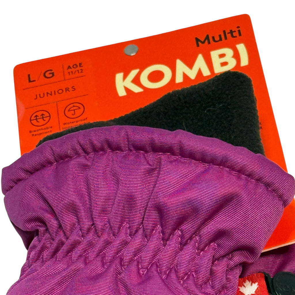 Kombi Multi Large Kids Purple Gloves 11-12 Years NEW BNWT