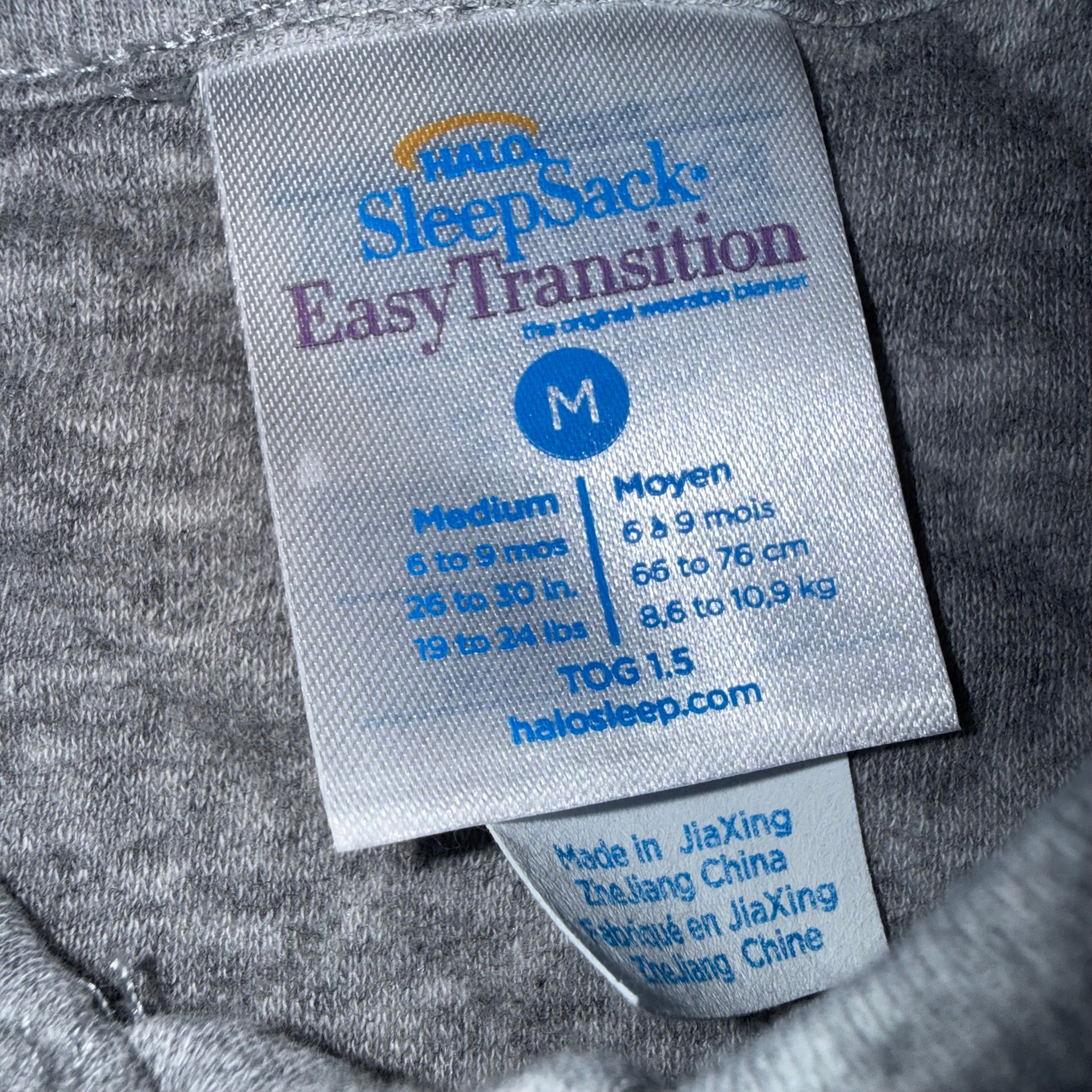New HALO SleepSack Easy Transition gray Medium baby sleep sack - Ready Kids Canada