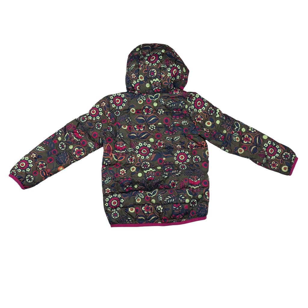 The North Face Kids Reversible Perrito Hooded Fall Puffer Jacket Size 5T Thyme TNF Forest Floral Print - Ready Kids Canada