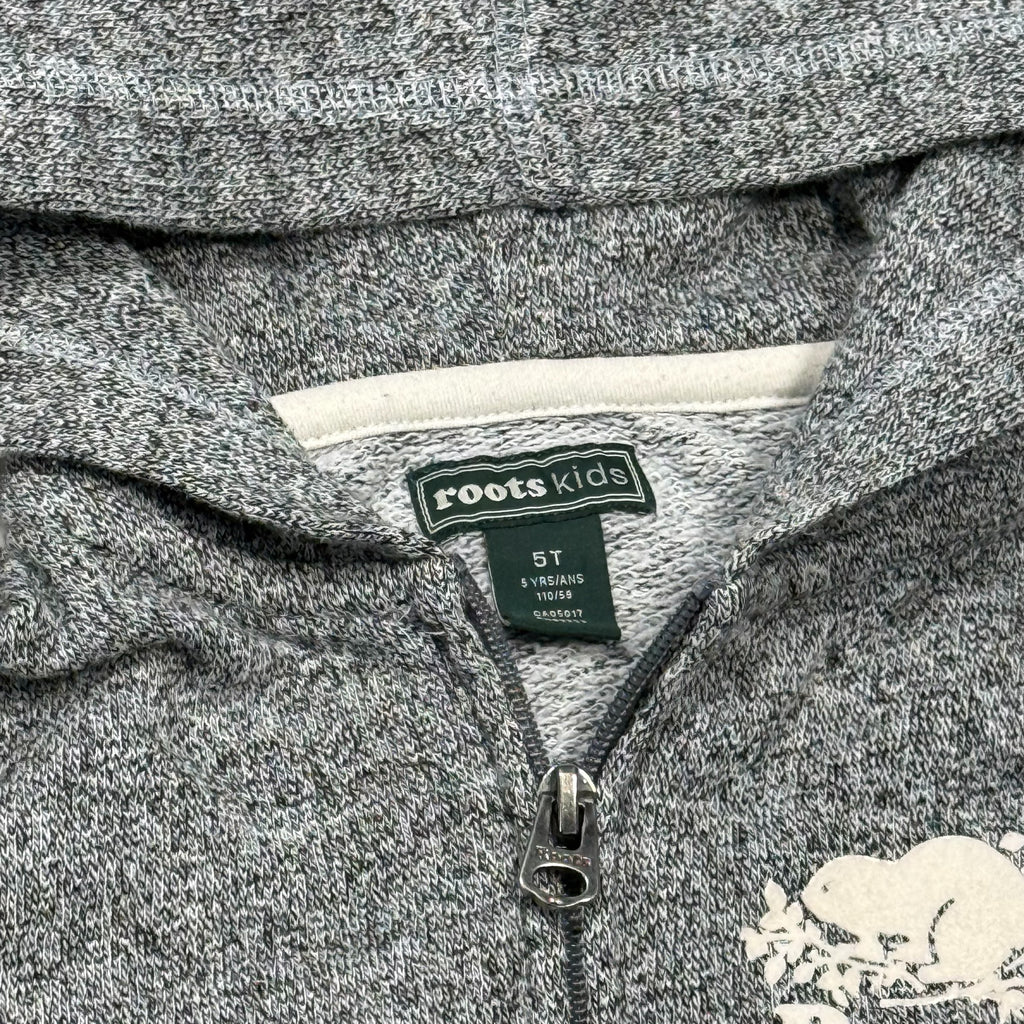 Roots 5T Full Zip Up hoodie Salt and Pepper Gray - Ready Kids Canada