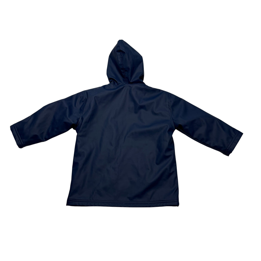 Hatley Size 4 Zip Up Rain Jacket Navy Yellow White Stripes - Ready Kids Canada