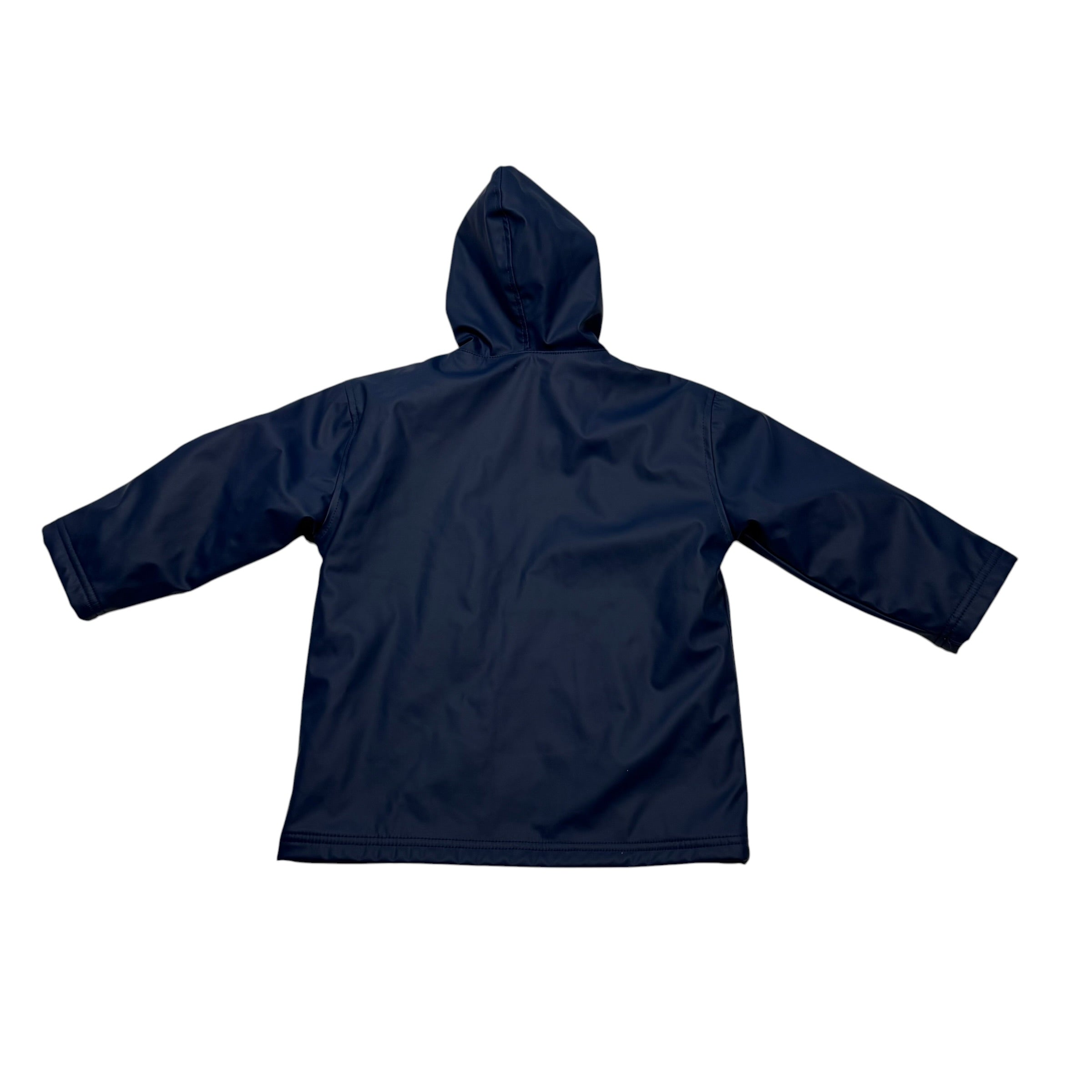 Hatley Size 4 Zip Up Rain Jacket Navy Yellow White Stripes - Ready Kids Canada