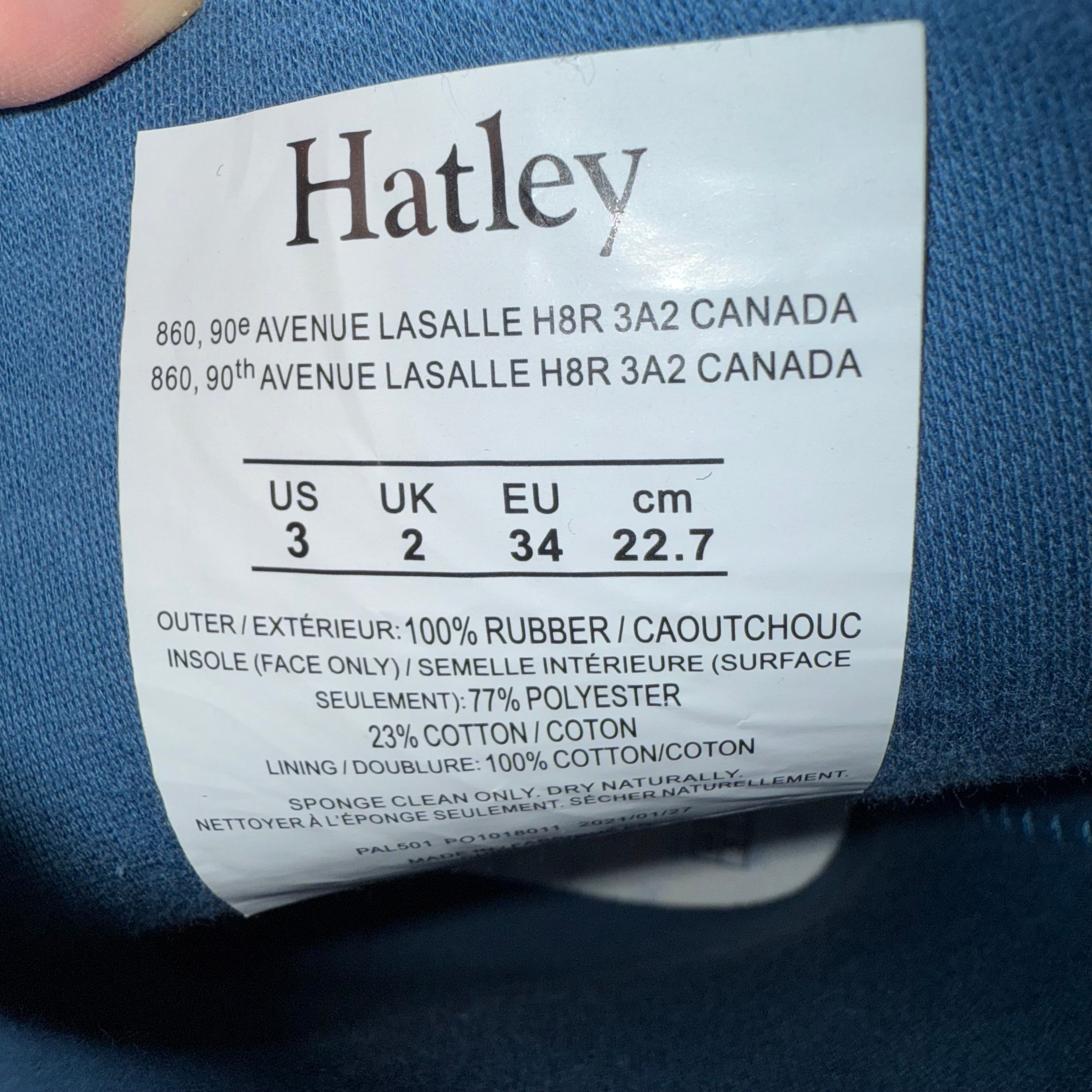 Hatley rain boots size 3 kids waterproof rubber with fun print