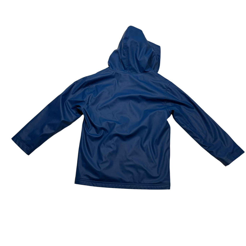 Hatley Size 8 Zip Up Terry Lined Blue Rain Jacket