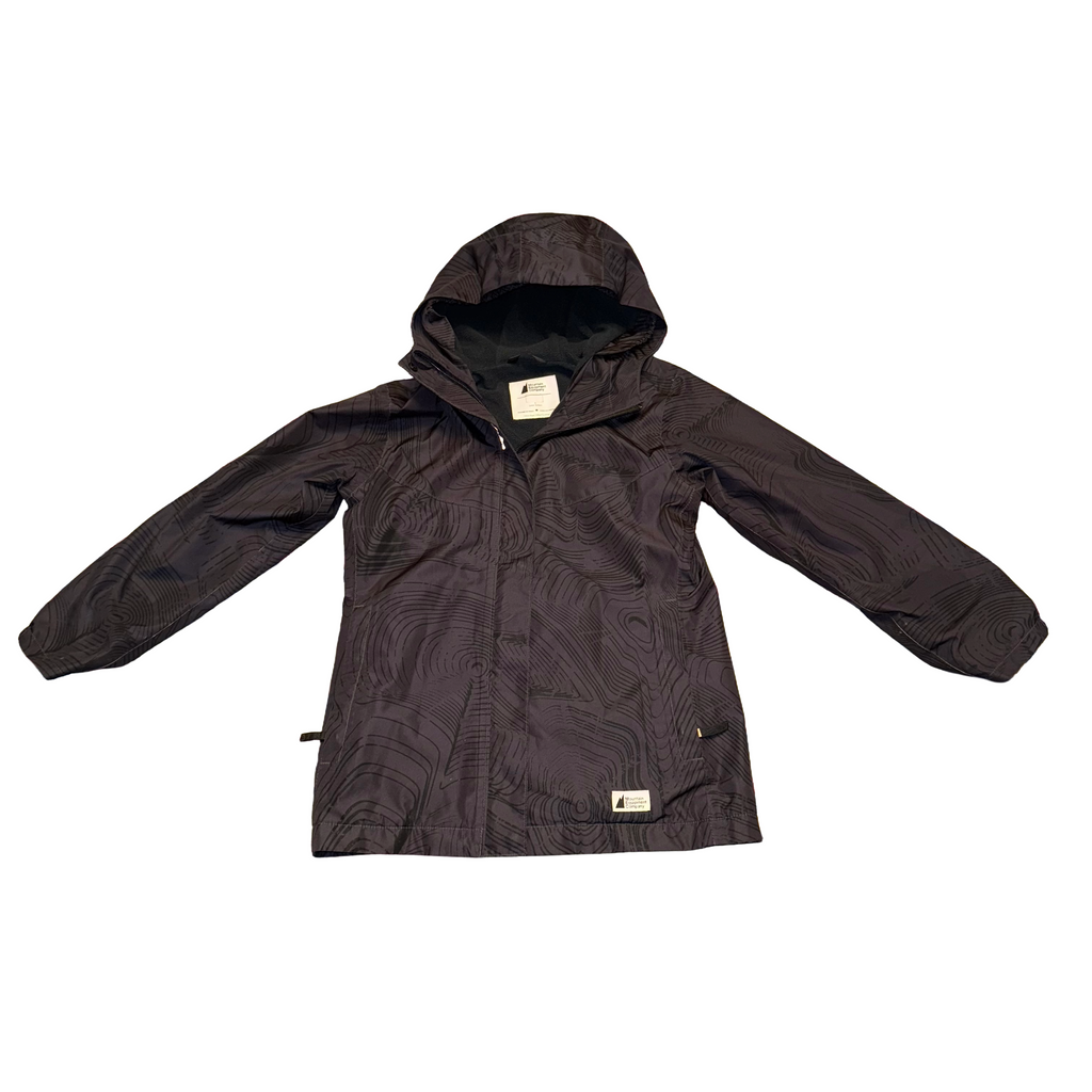 MEC Cozy Aquanator youth size 8 fleece lined rain jacket