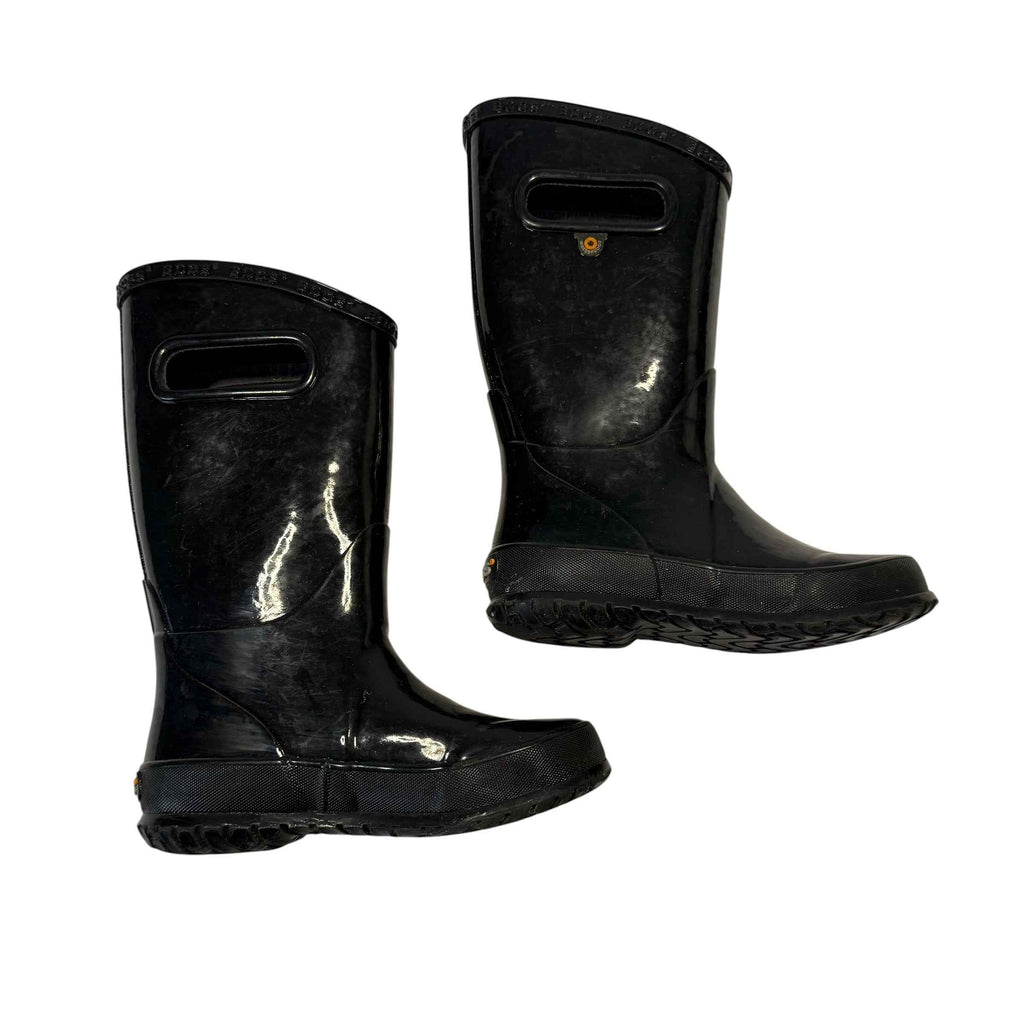 Bogs rain boots black size 11 littBogs Kids' Rainboot Solid Waterproof Lightweight Rubber Boots - Black, Size 11 Little Kid - Ready Kids Canada