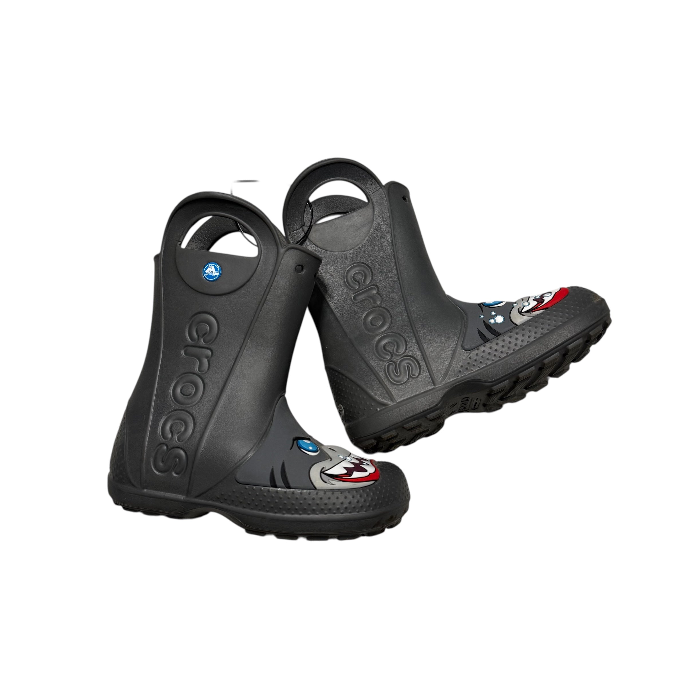 Crocs Handle It Big Kid Size J1 Rain Boots Sharks