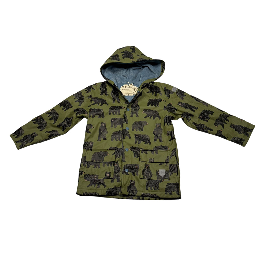 Hatley Kids Size 7 Lined Rain Jacket Bears - Ready Kids Canada