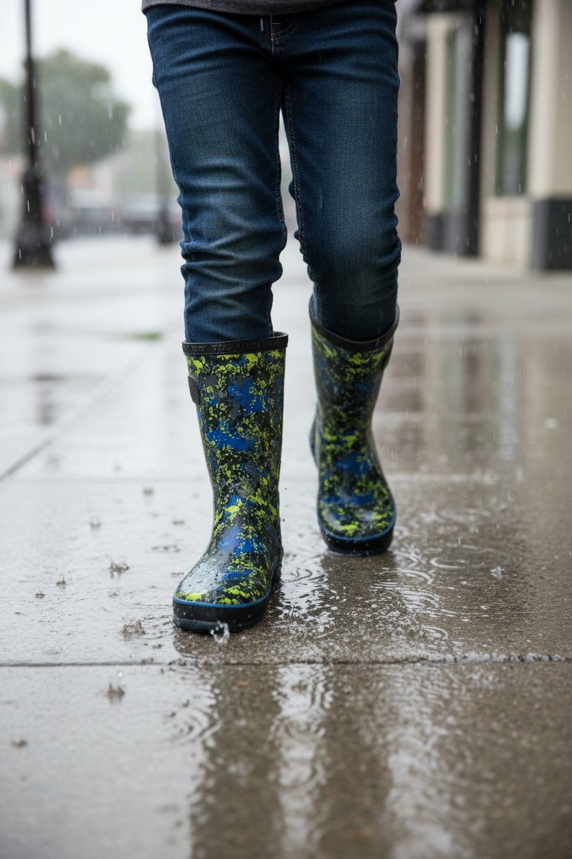 Bogs Kids' Micro Camo Rain Boots in Blue Multi (Big Kid Size 4) - Ready Kids Canada