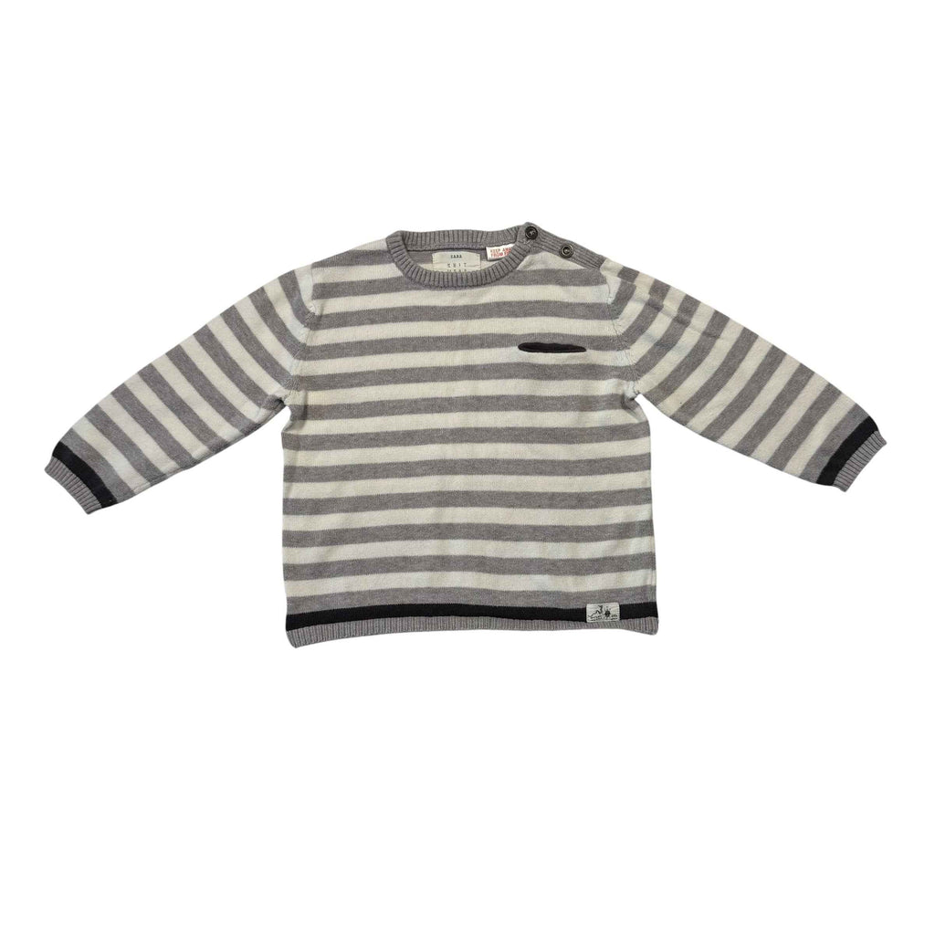 Zara Baby Boy Knit Striped Sweater (18-24 Months) - Ready Kids Canada