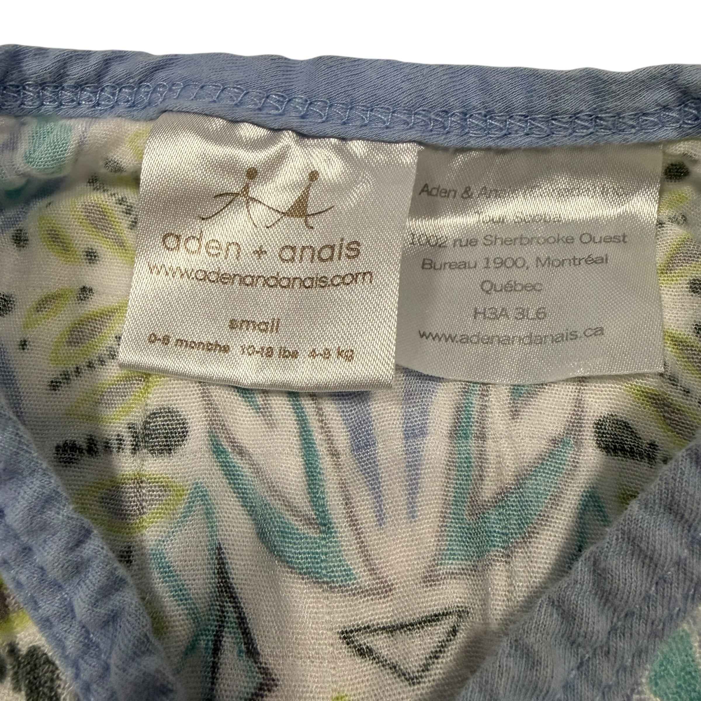 Aden & Anais Small 0-6 Month Rayon Bamboo Muslin Sleep Sack 1.0 TOG