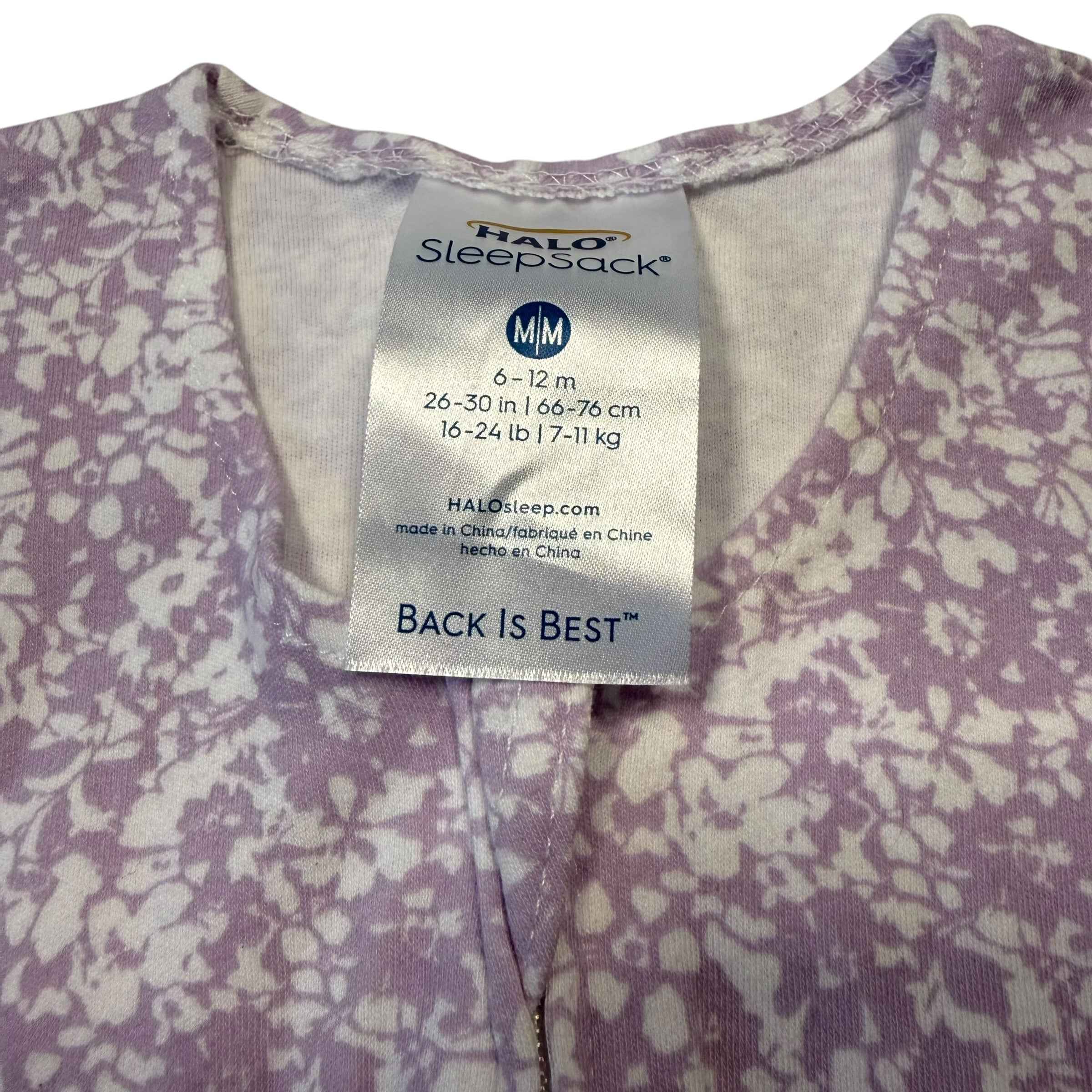 HALO SleepSack 100% Cotton Wearable Blanket, Medium, 6–12 Months (Aster Flowers Purple) - Ready Kids Canada
