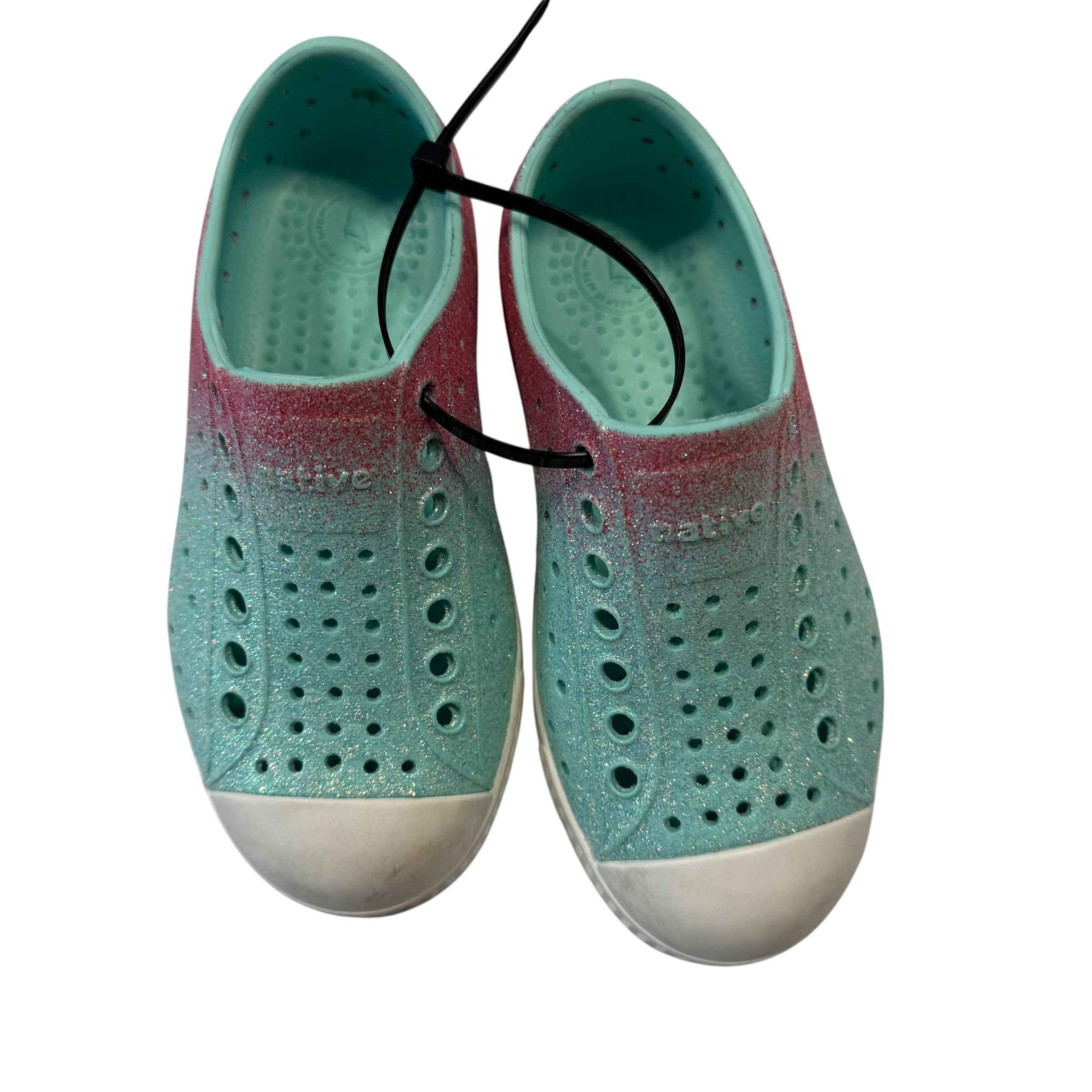 Native Shoes Kids Jefferson Bling Glitter Slip-On Water Shoes - Pink / Teal - Size C10 Toddler - Ready Kids Canada