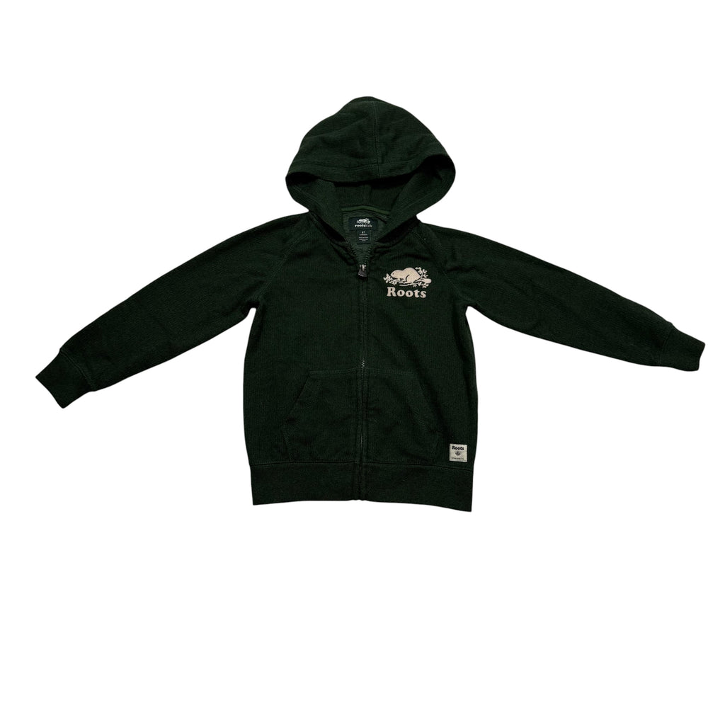 Roots 5T Green Varsity Sweatshirt Full Zip Hoodie - Ready Kids Canada