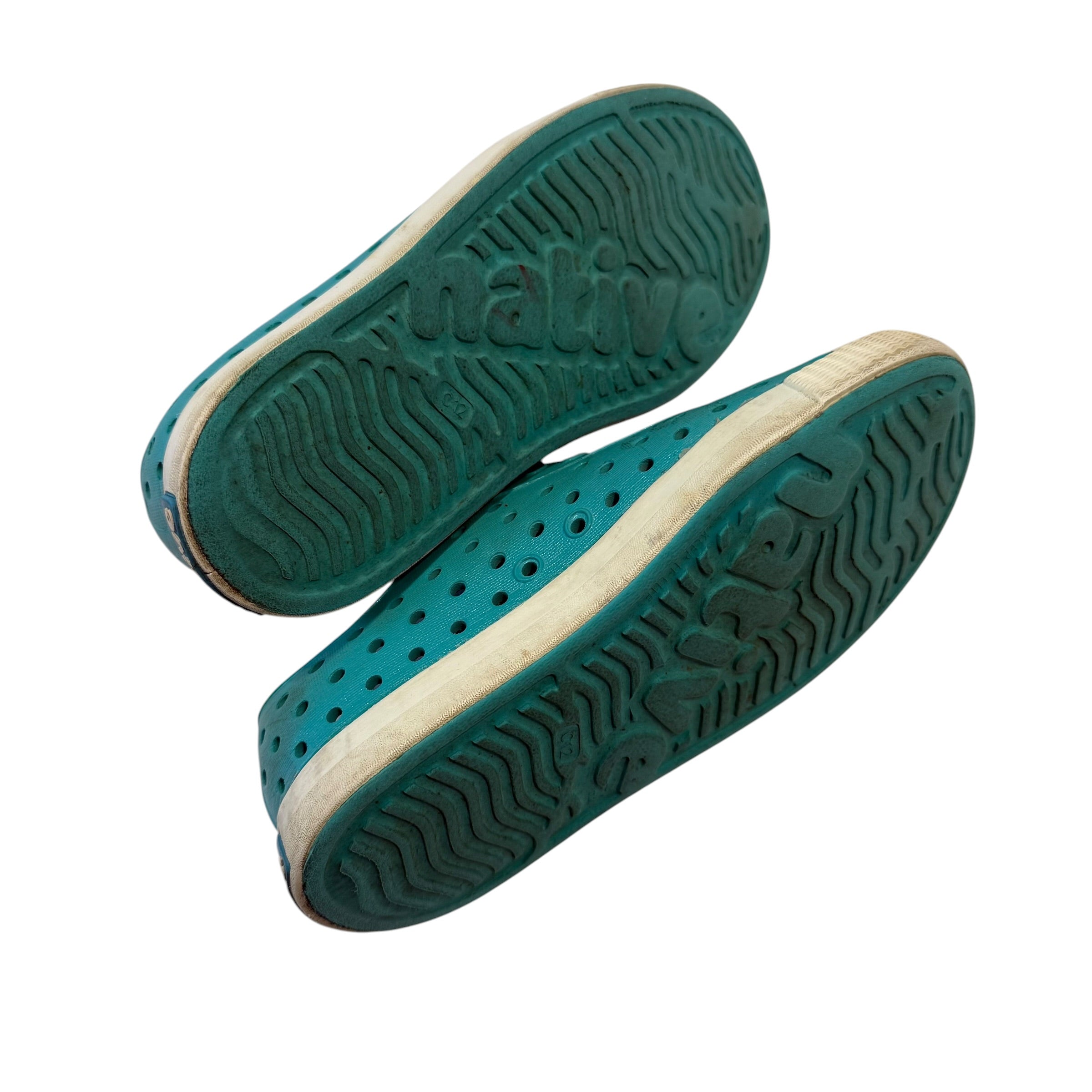 Native Shoes Kids Jefferson Waterproof Slip-On Sneakers - Shiny Teal - Size C12 Little Kid - Ready Kids Canada